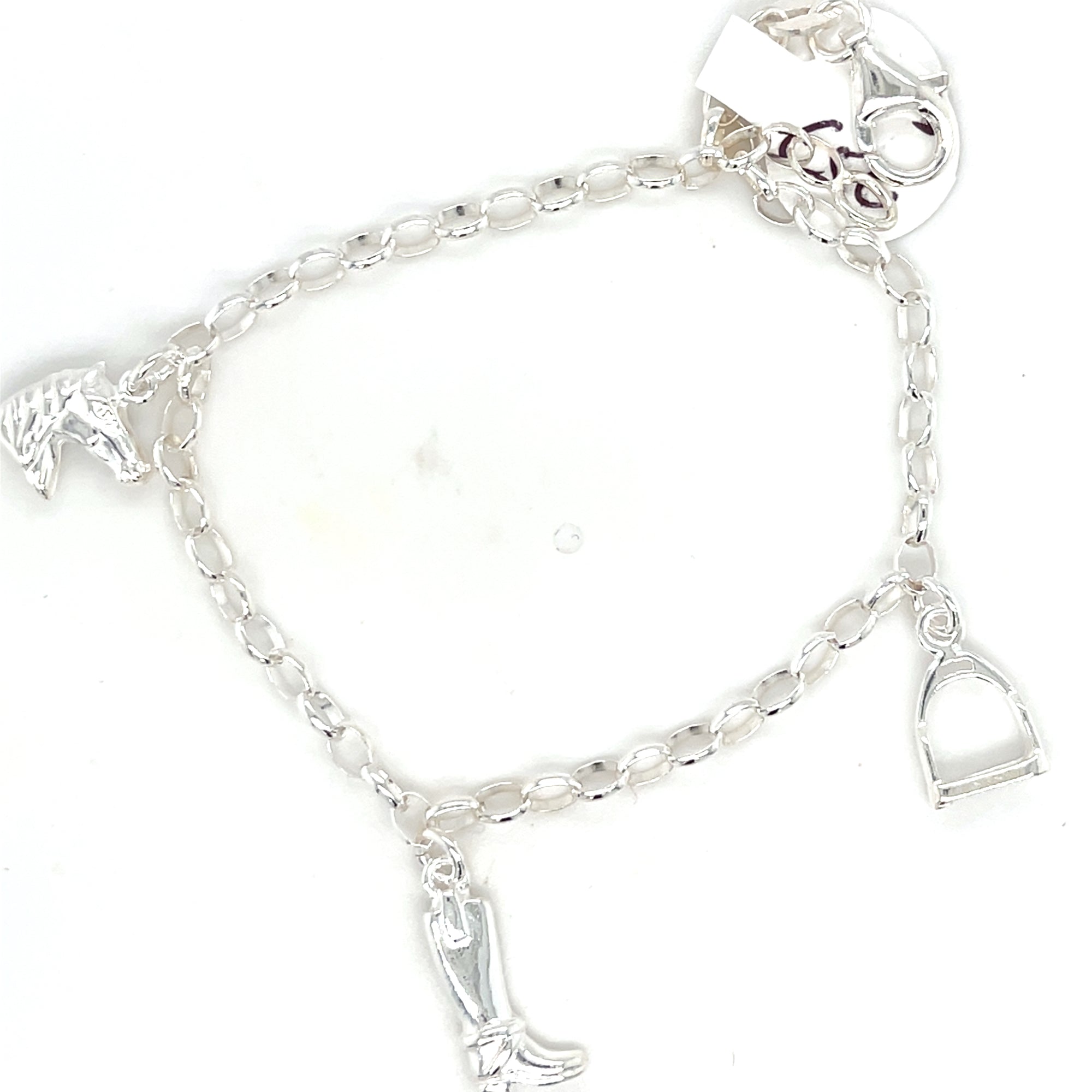 Sterling silver horse charm bracelet