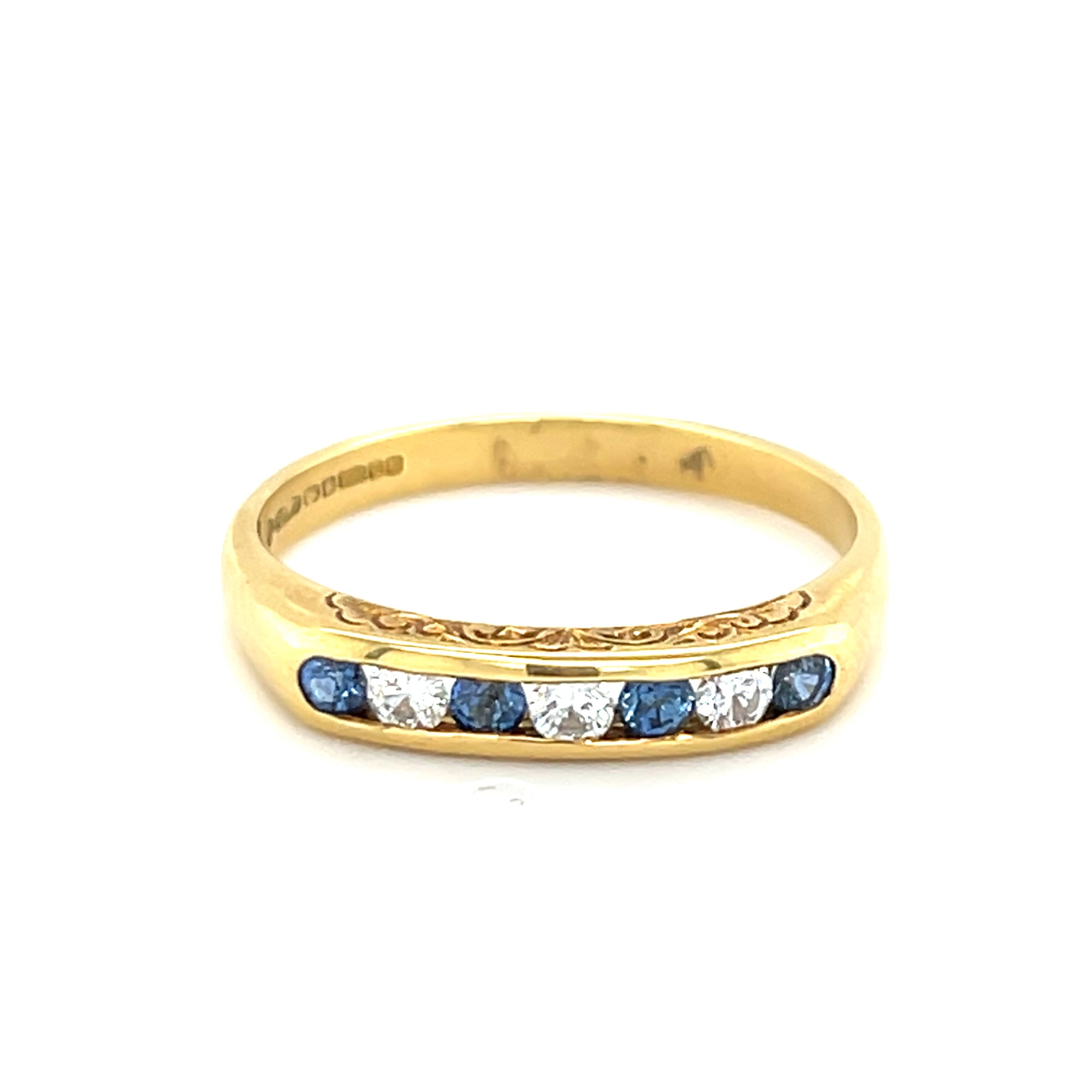18kt Gold Sapphire &amp; Diamond Ring