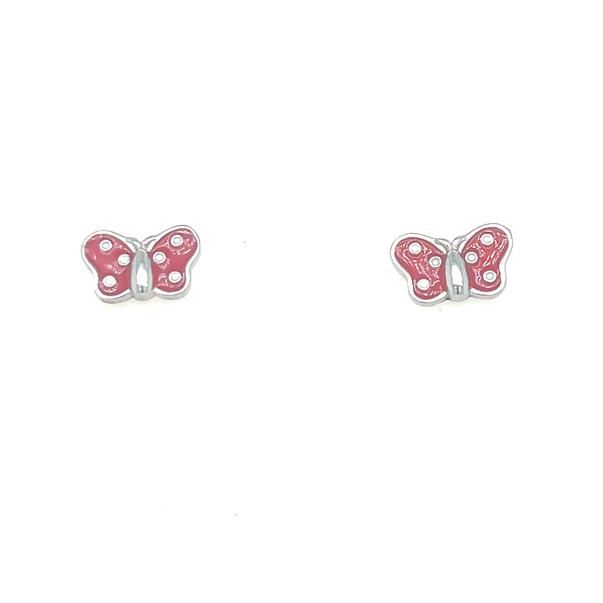 Sterling silver Red Butterfly Earrings