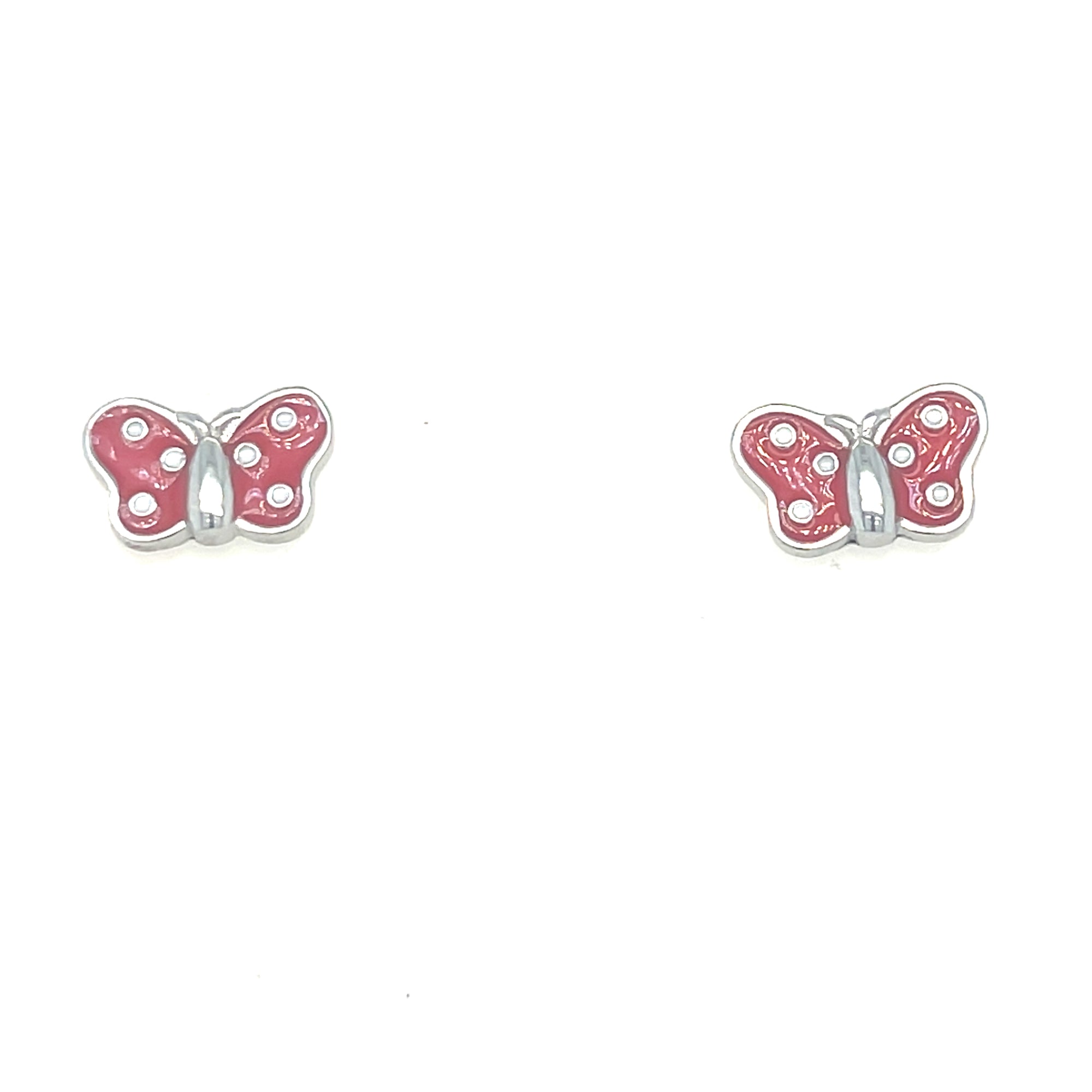 Sterling silver Red Butterfly Earrings