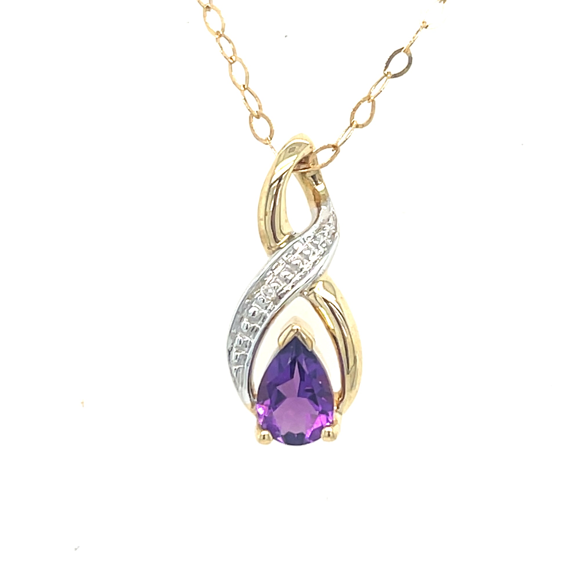 9kt Gold Amethyst Pendant