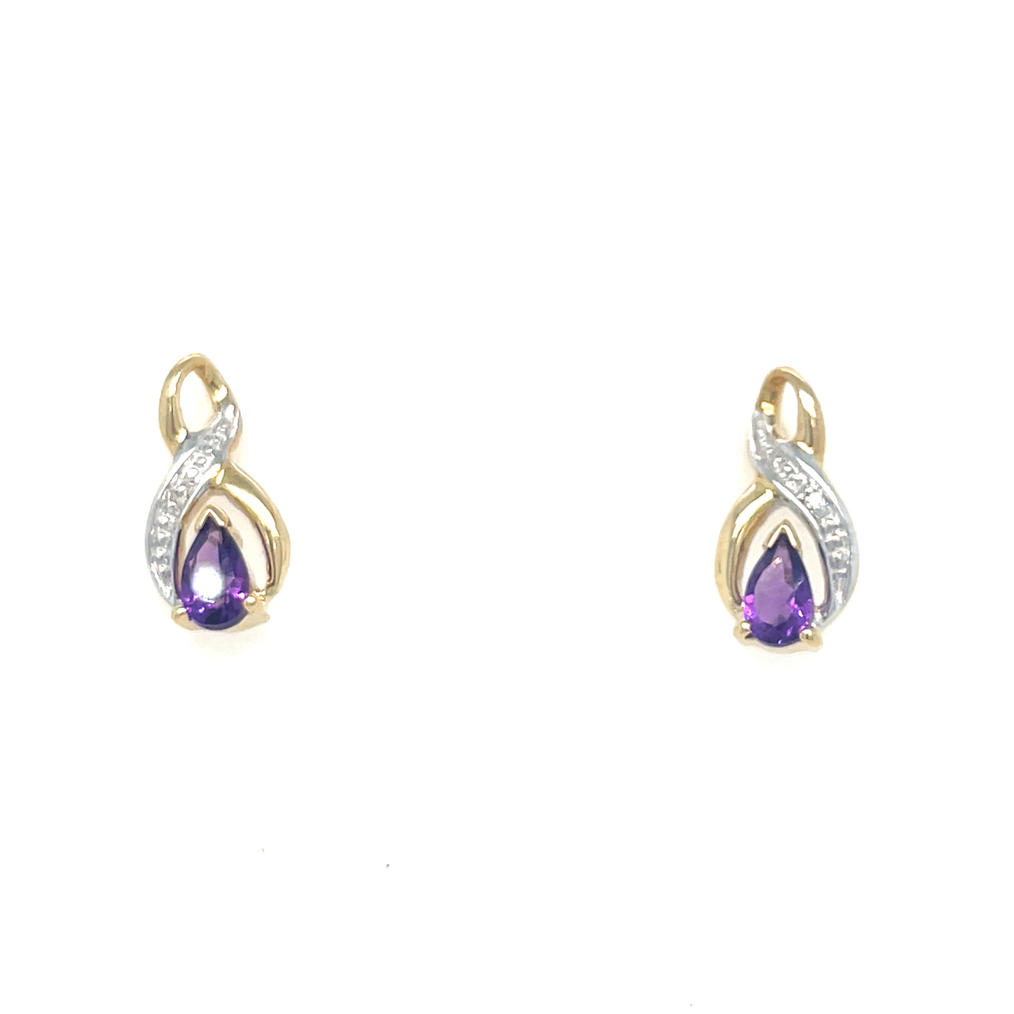 9kt Gold Amethyst Earrings