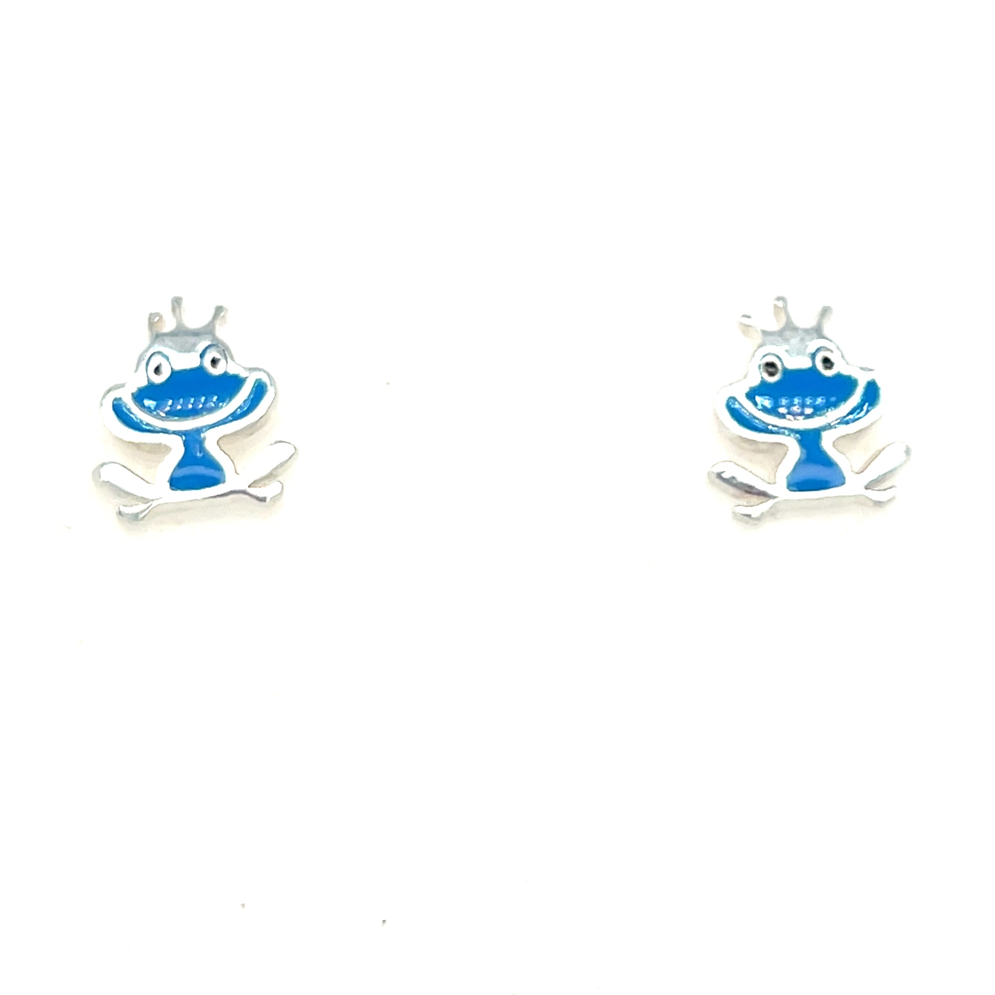 Sterling Silver Kids Frog Earrings