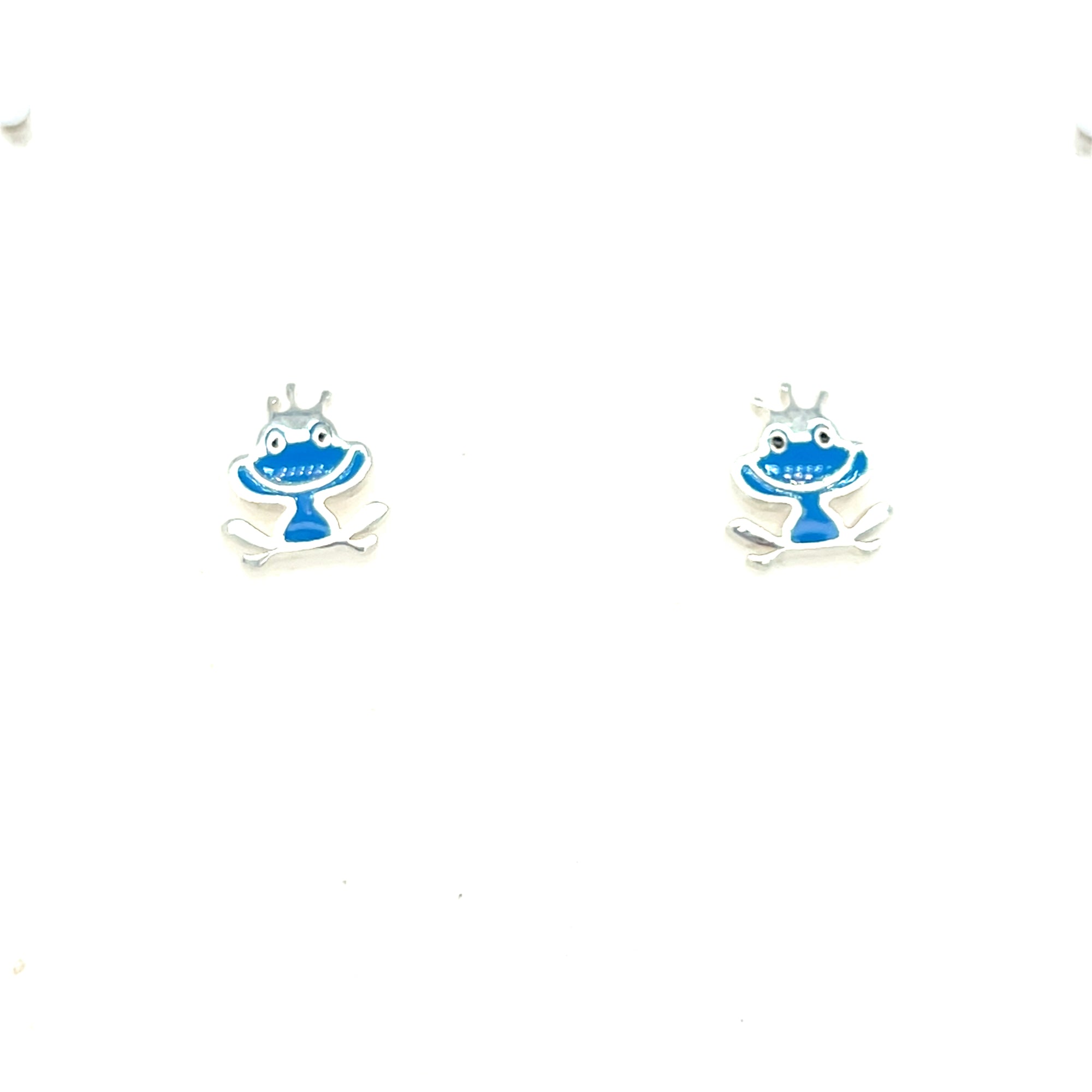 Sterling Silver Kids Frog Earrings