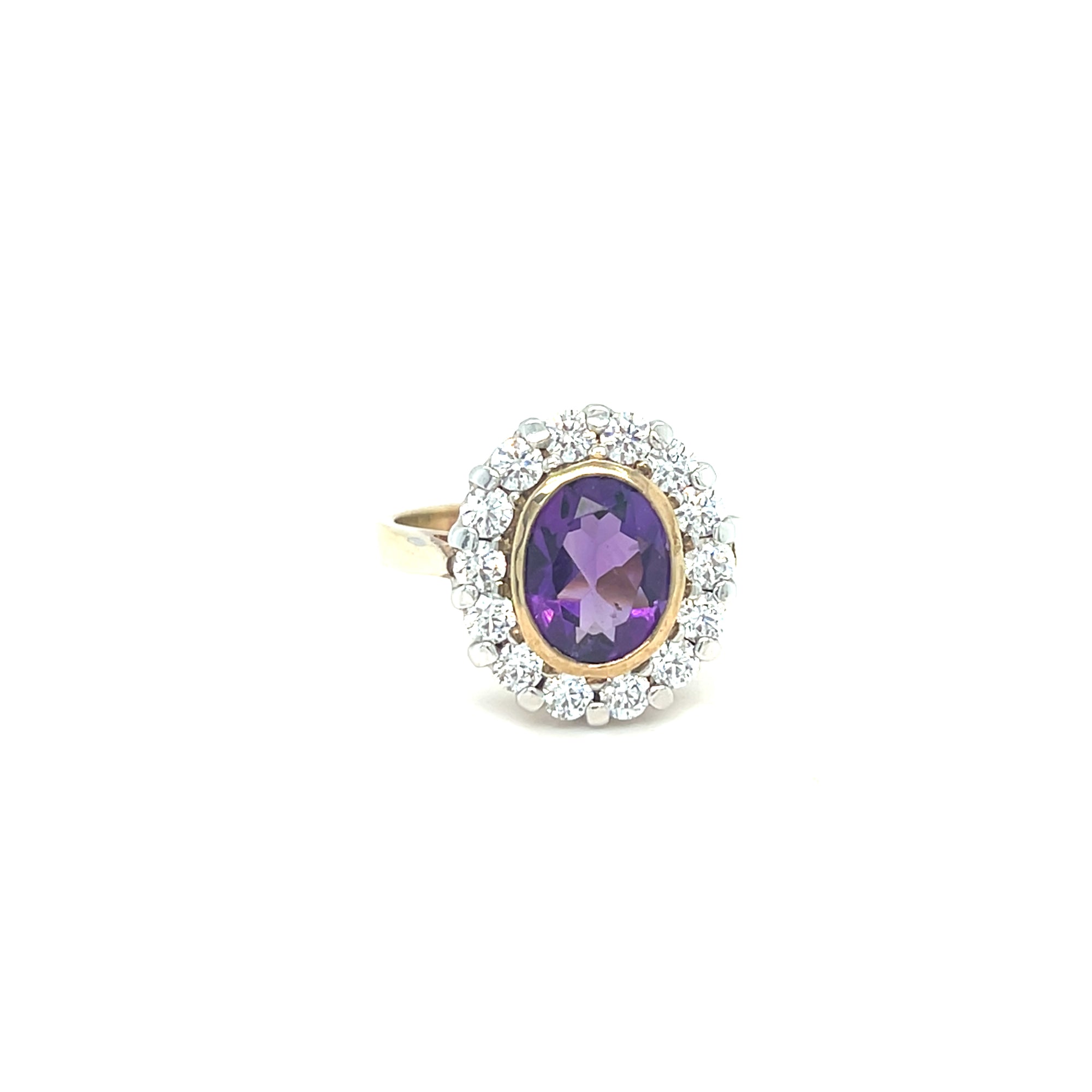 9kt Gold Amethyst Cluster Ring