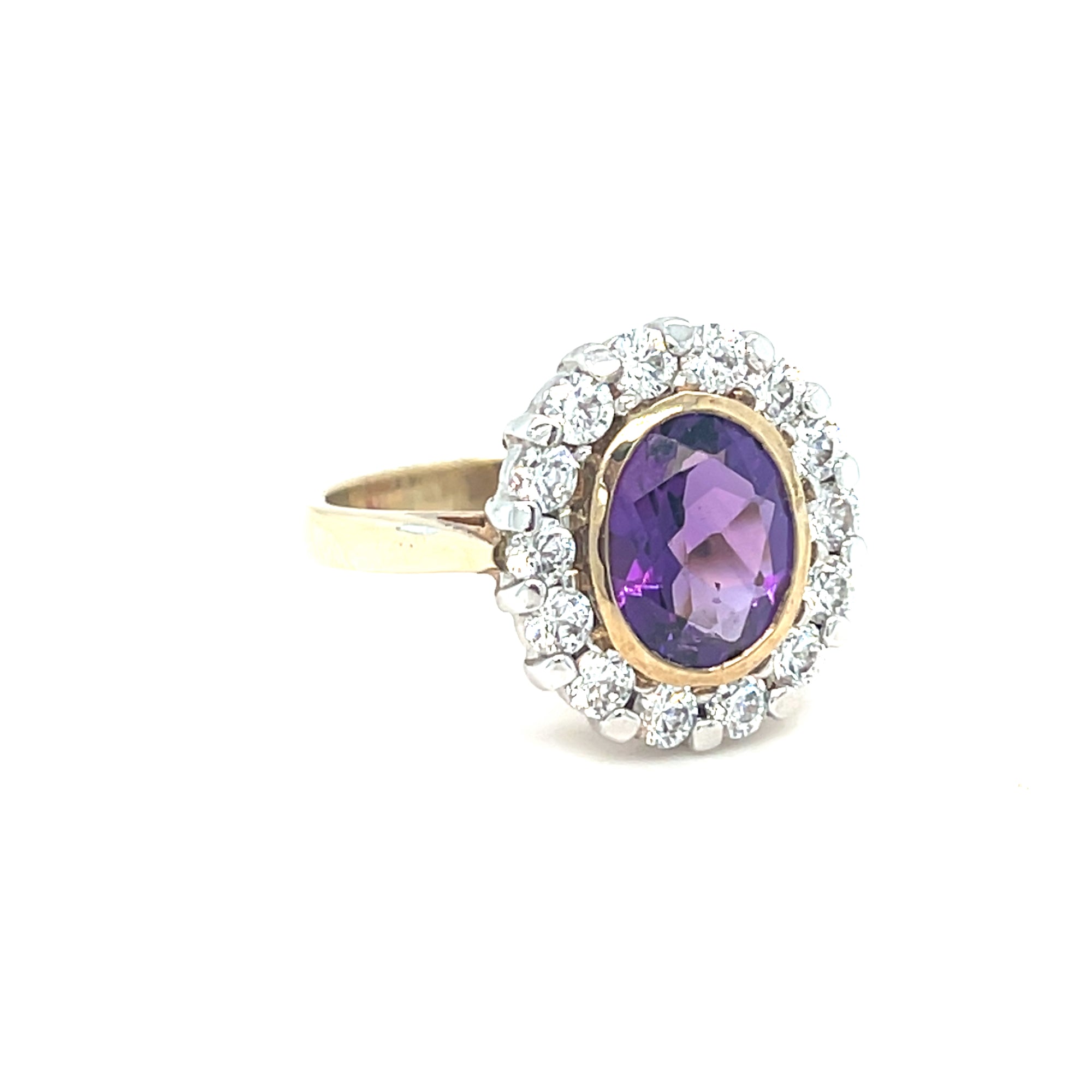 9kt Gold Amethyst Cluster Ring