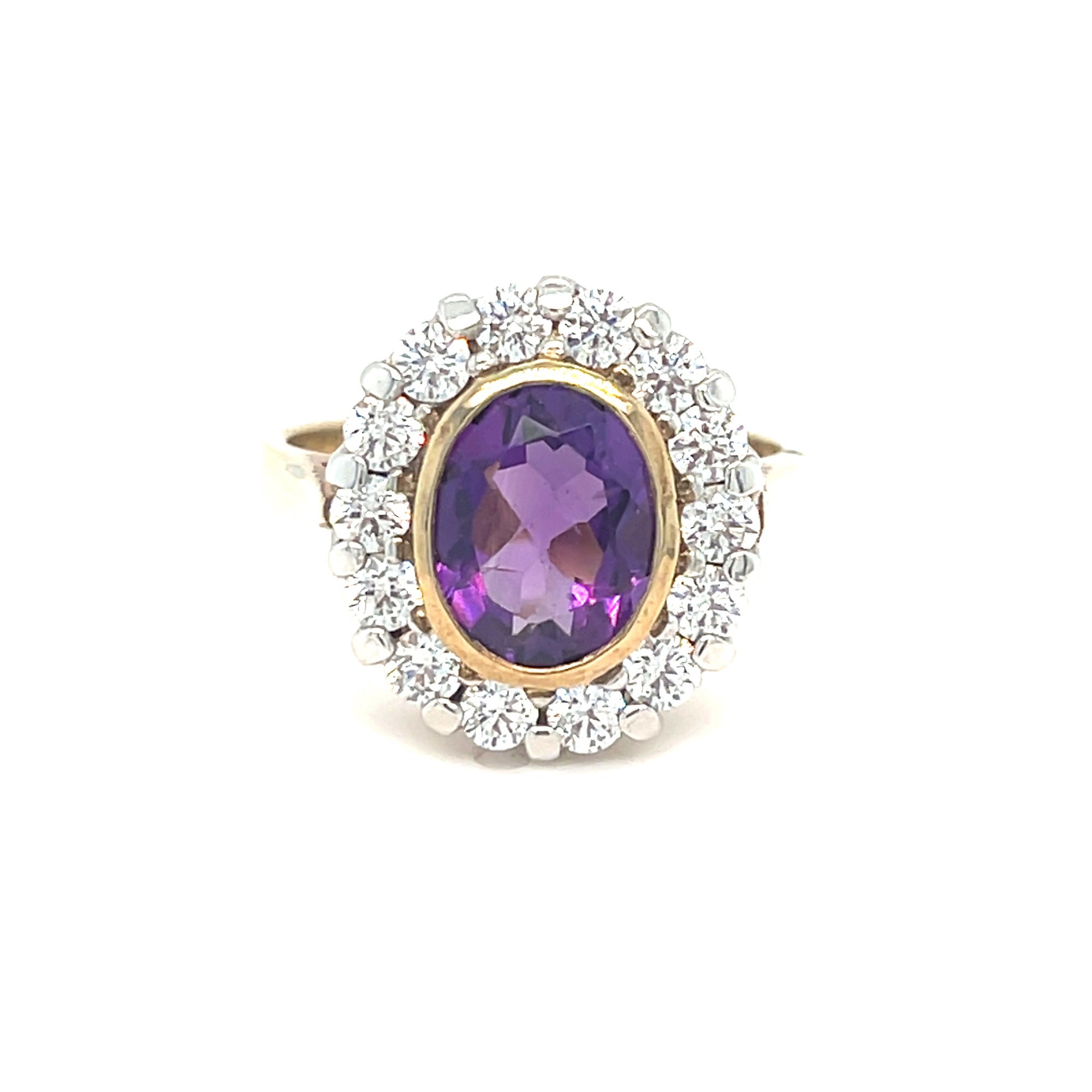 9kt Gold Amethyst Cluster Ring