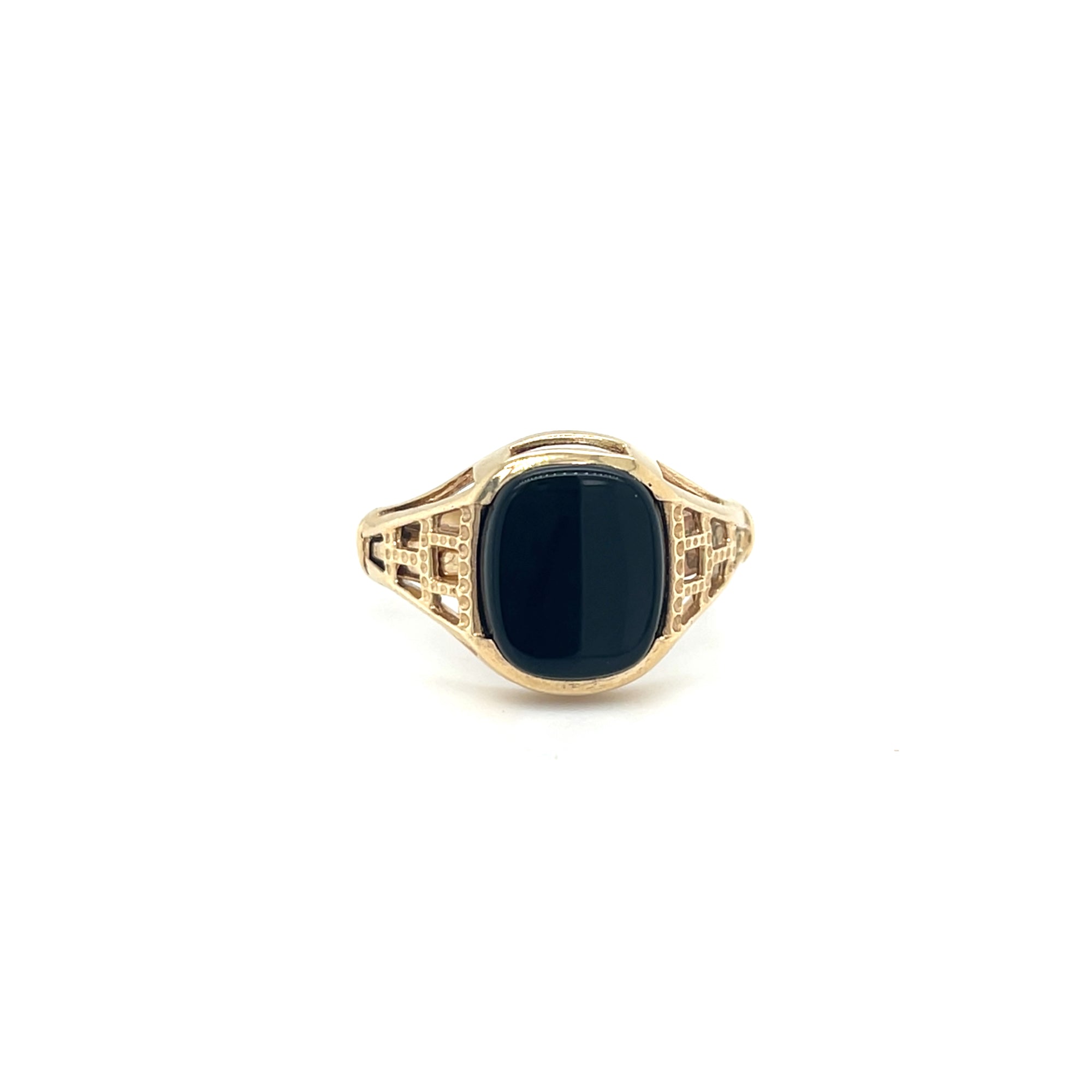 9kt Gold Square Onyx Signet Ring