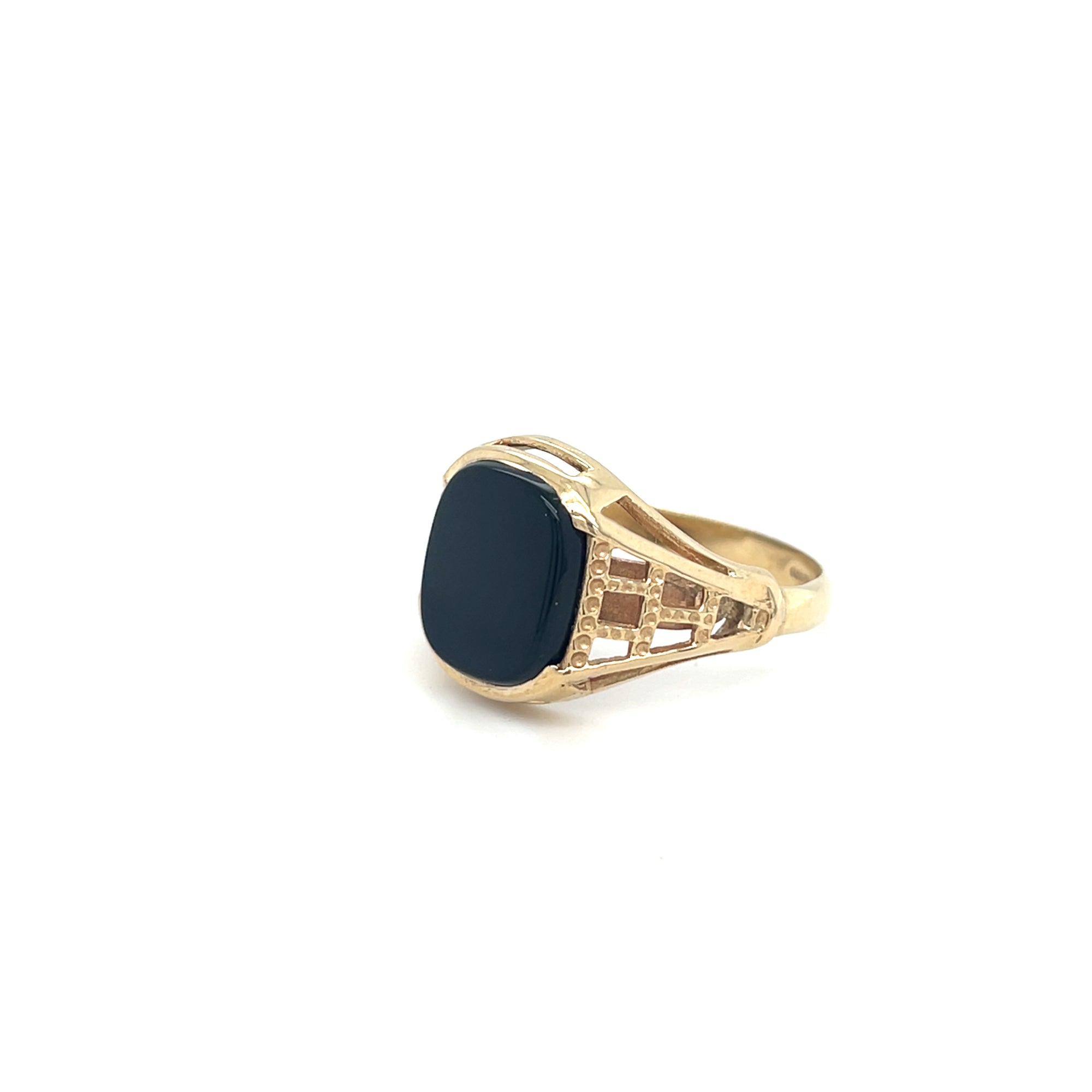 9kt Gold Square Onyx Signet Ring