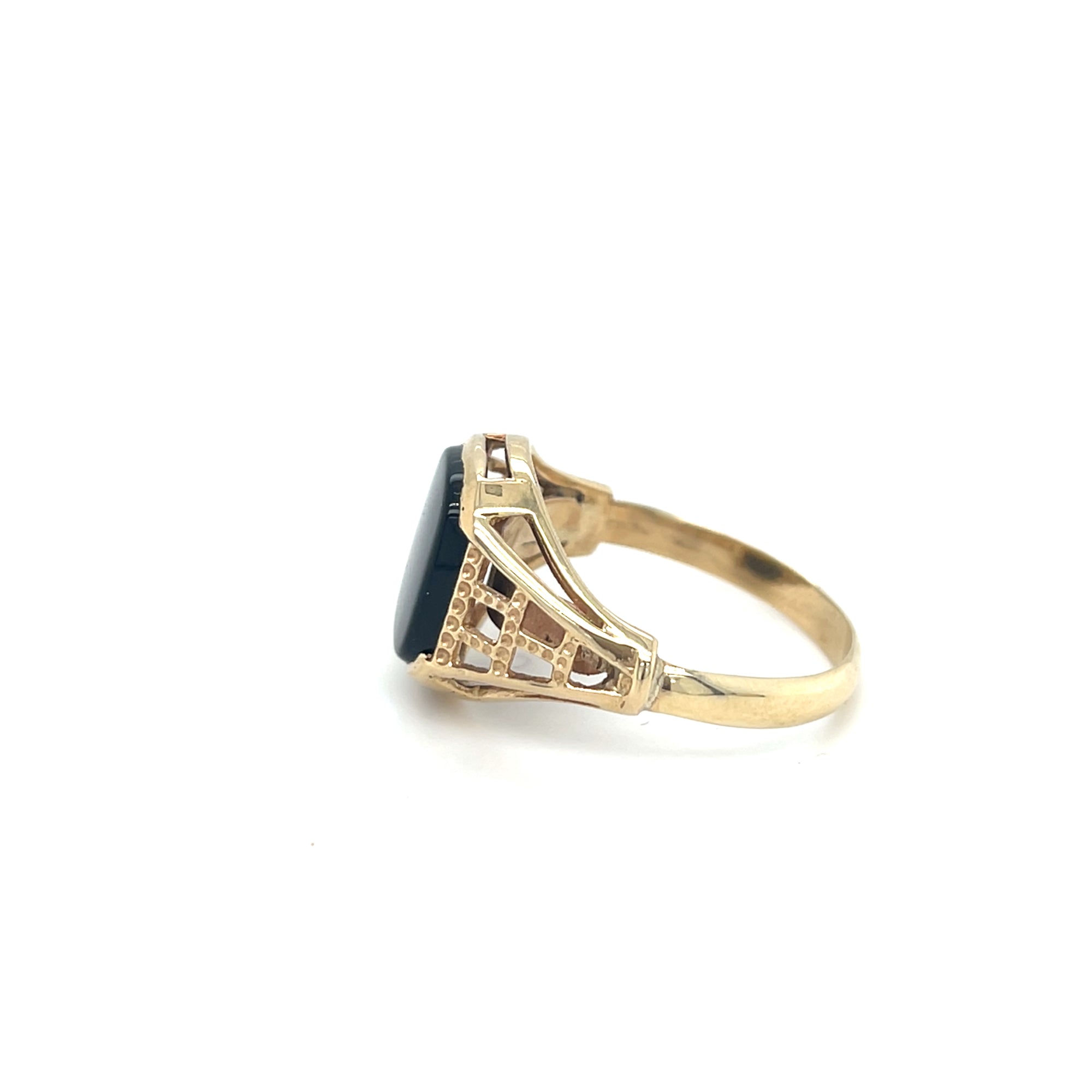 9kt Gold Square Onyx Signet Ring