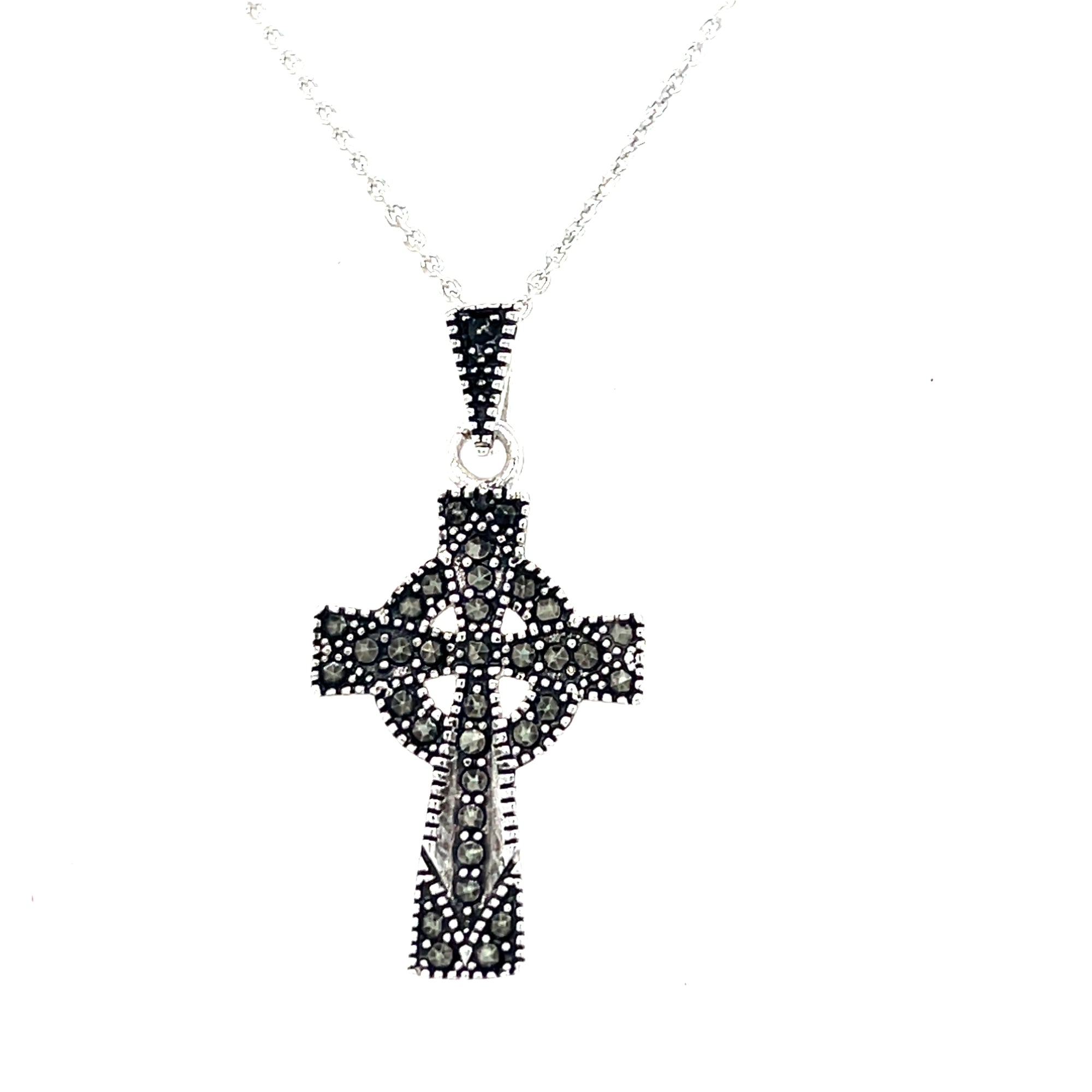 Sterling Silver Marcasite Cross