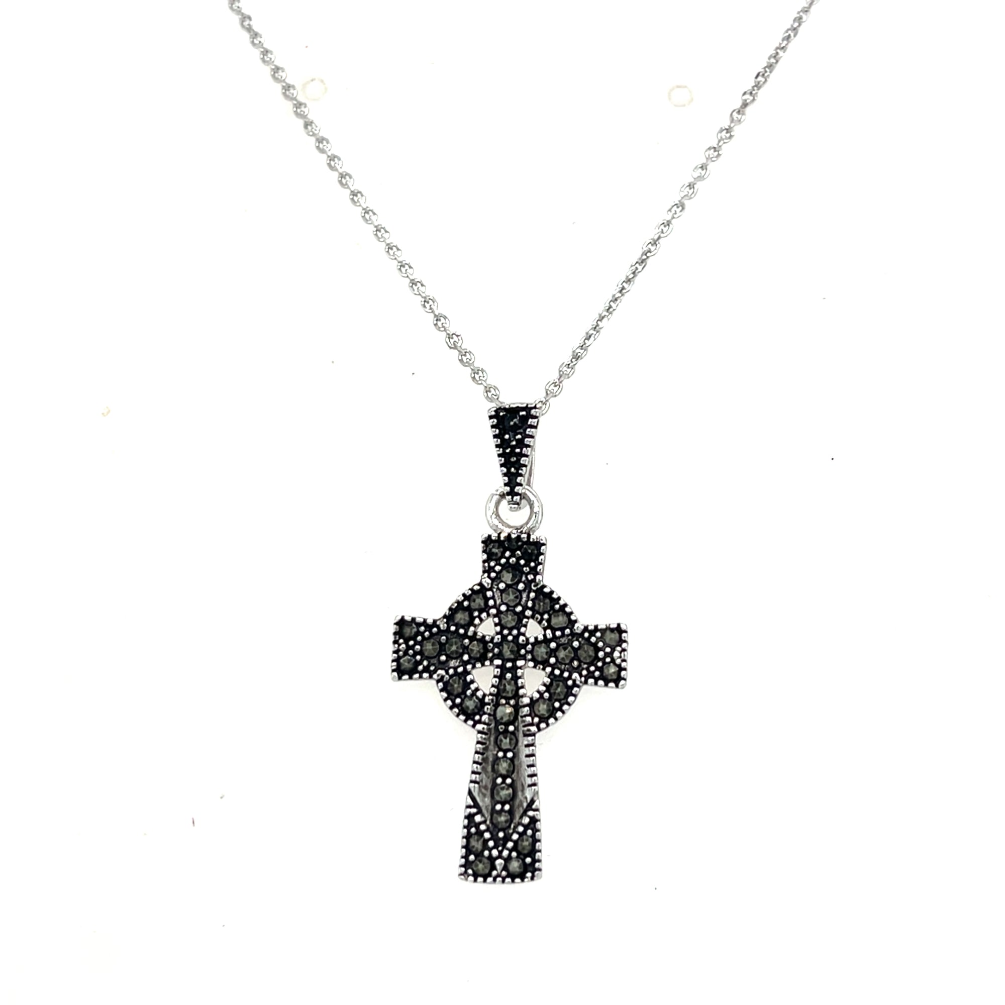 Sterling Silver Marcasite Cross