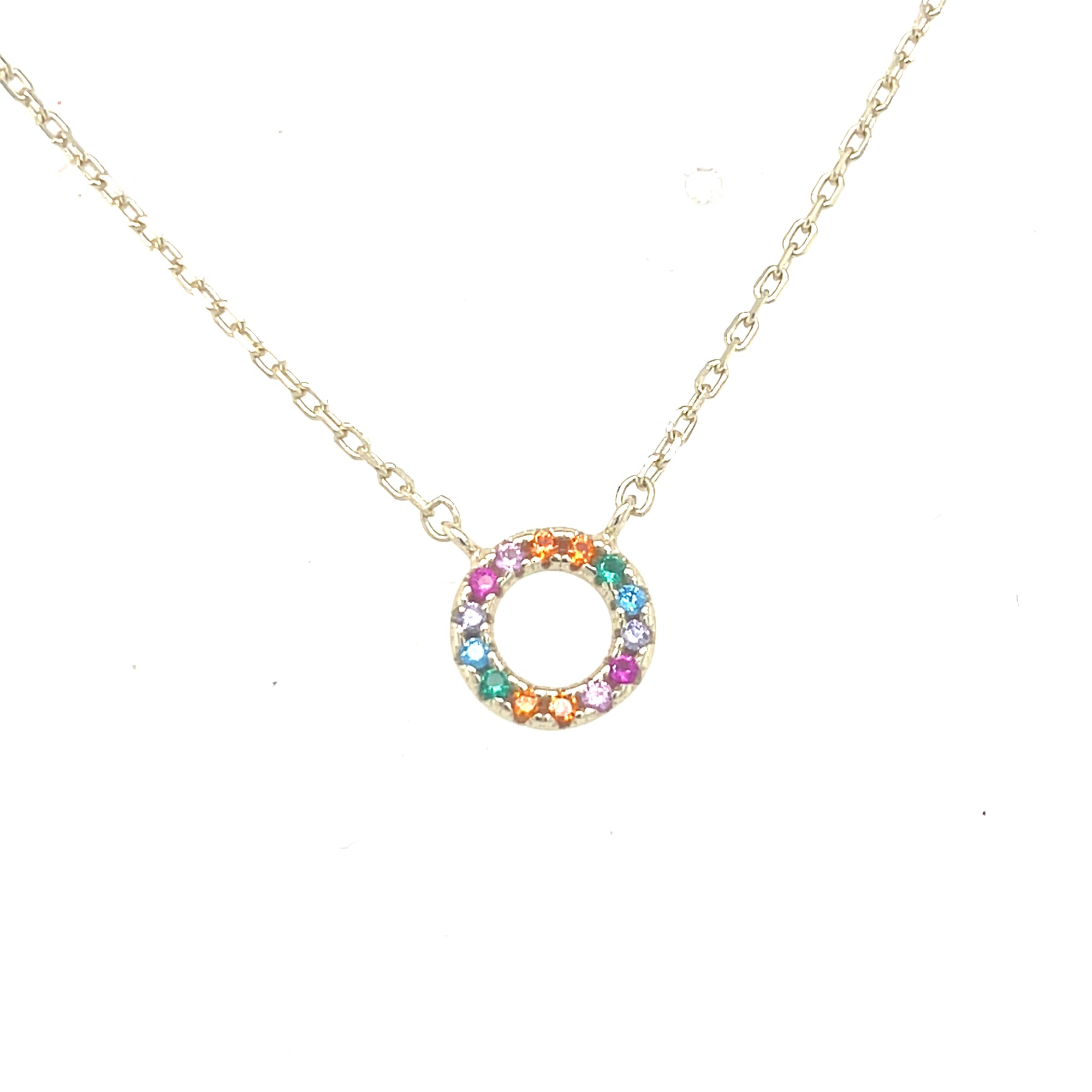 Gold Plated Small Rainbow Necklace