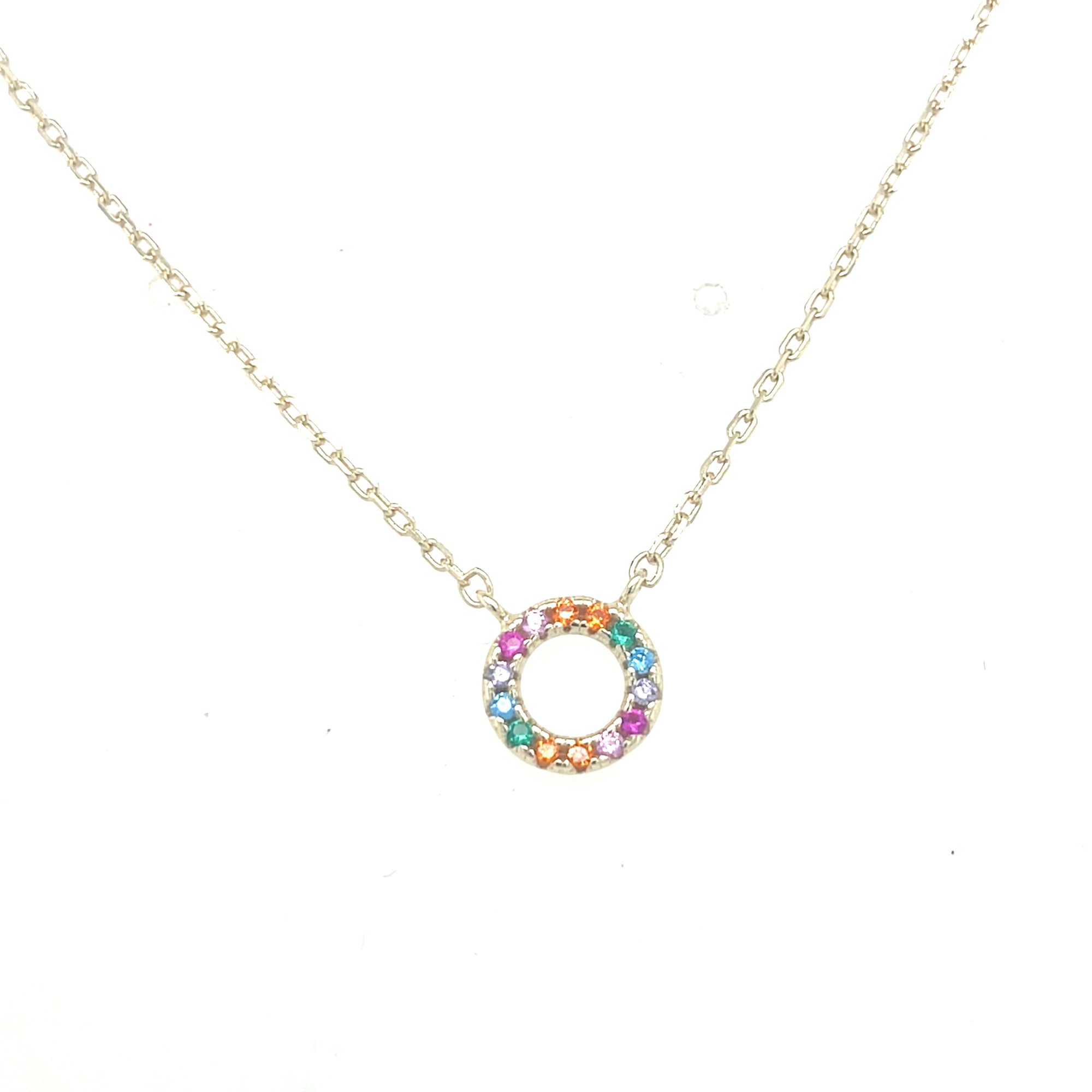Gold Plated Small Rainbow Necklace