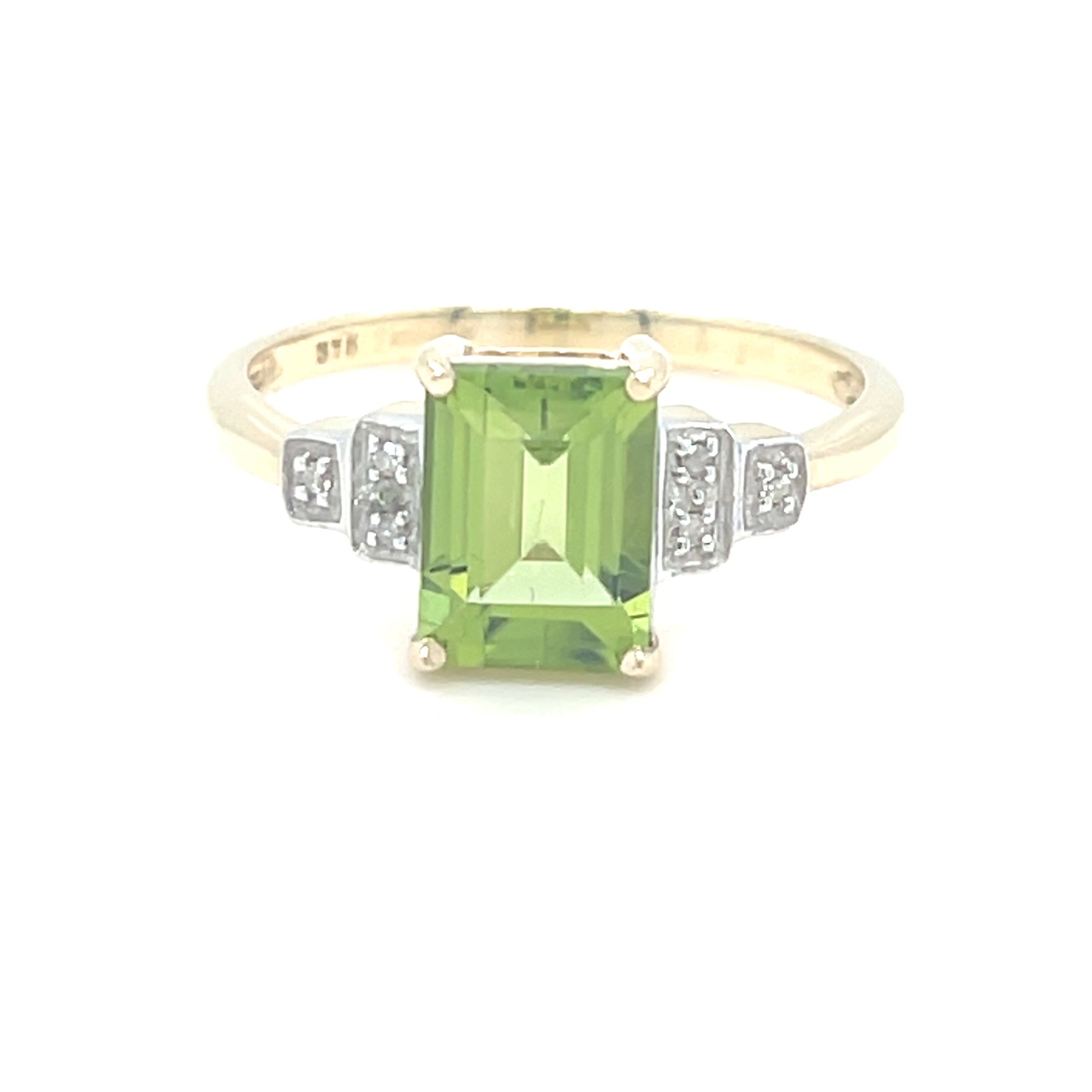 9kt Gold Peridot &amp; Diamond Ring