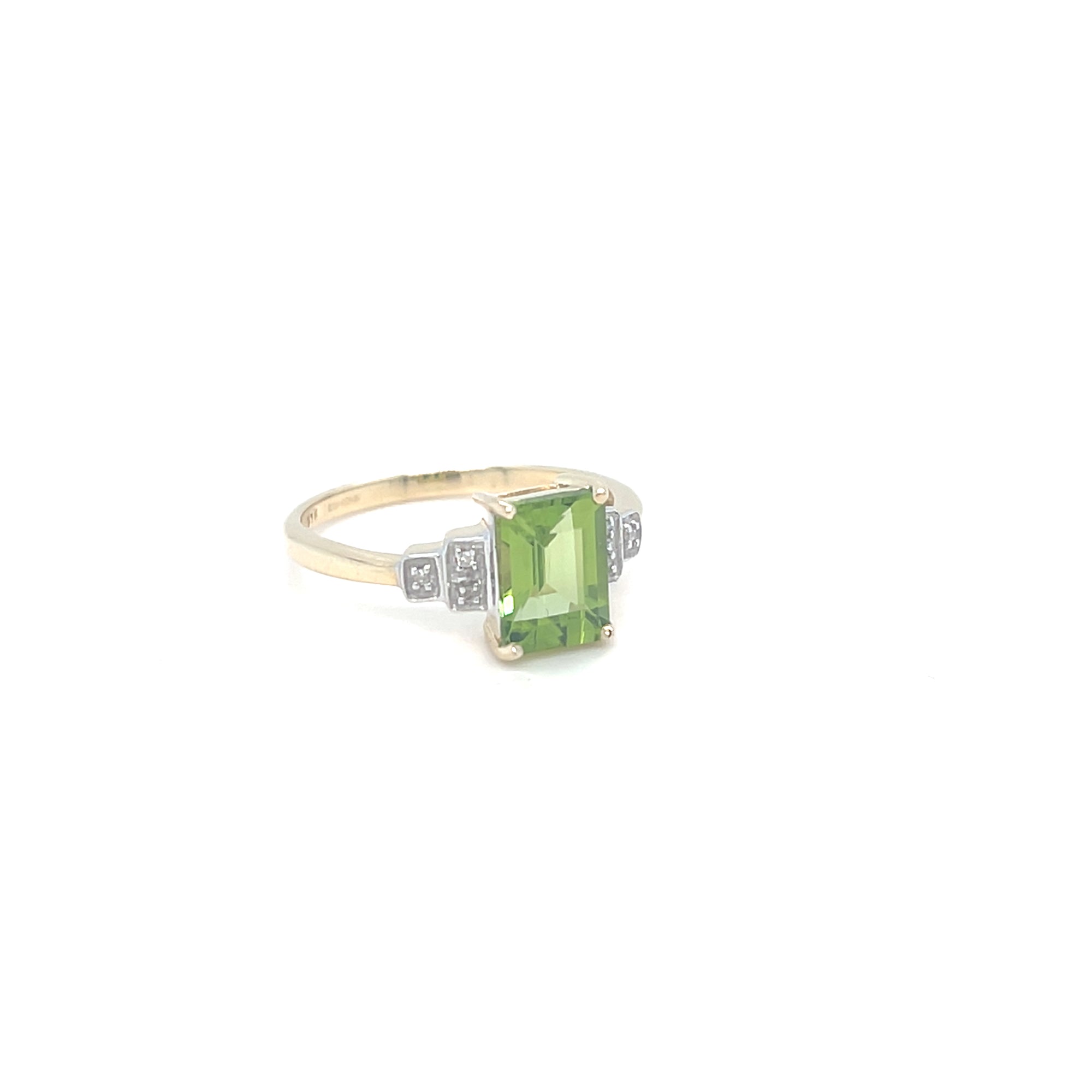 9kt Gold Peridot &amp; Diamond Ring
