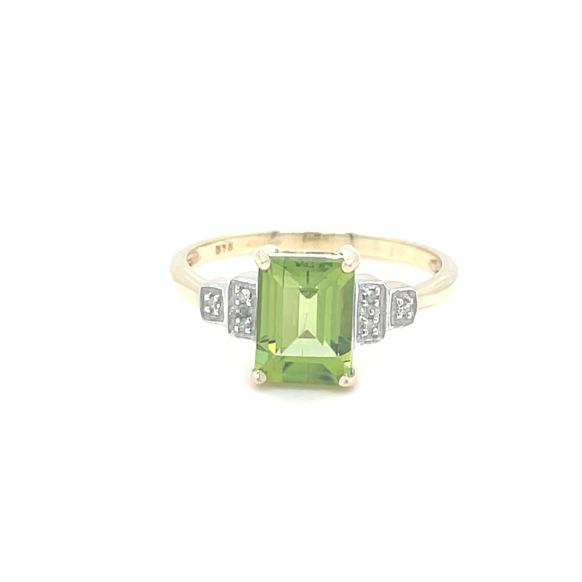 9kt Gold Peridot &amp; Diamond Ring