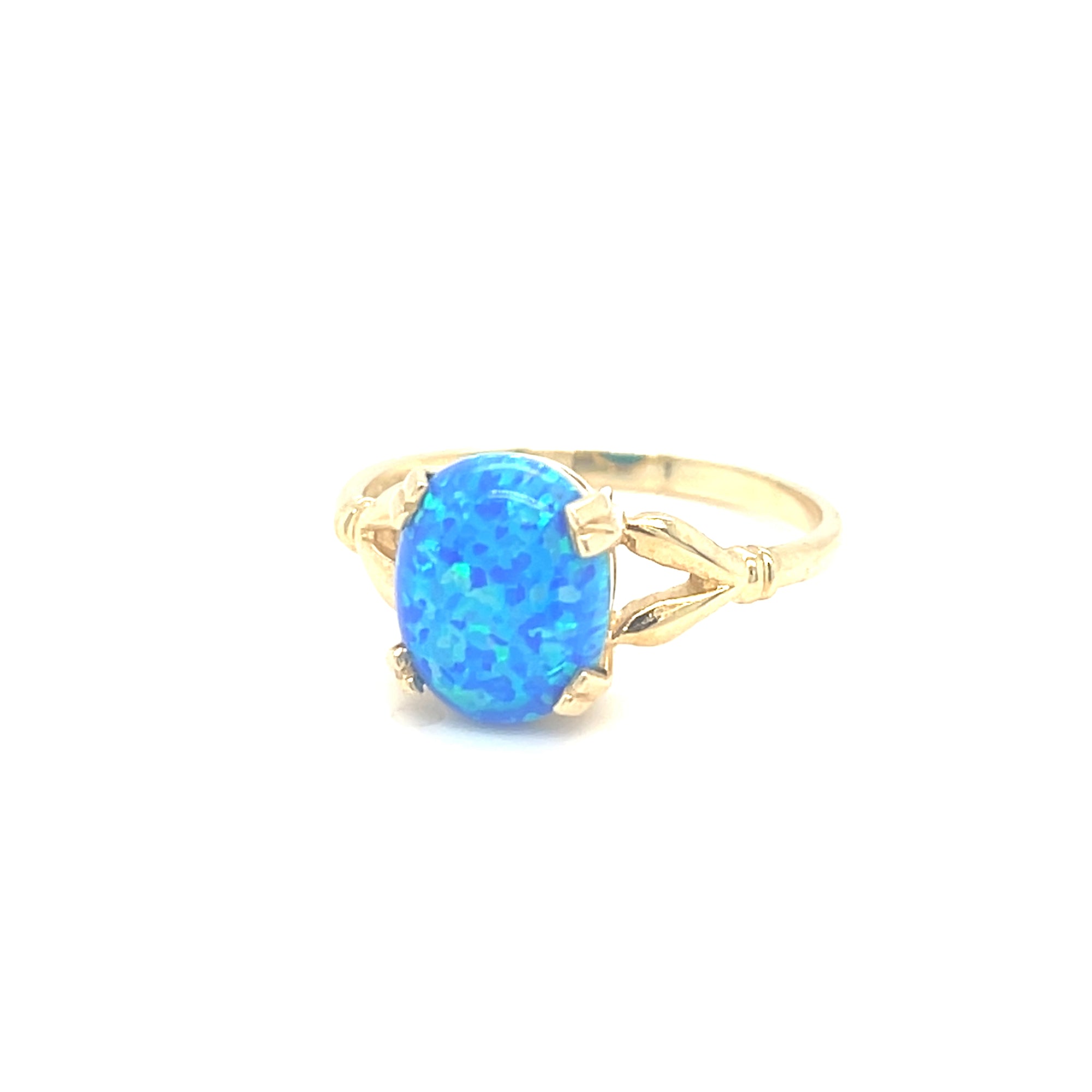 9kt Gold Blue Opal Ring