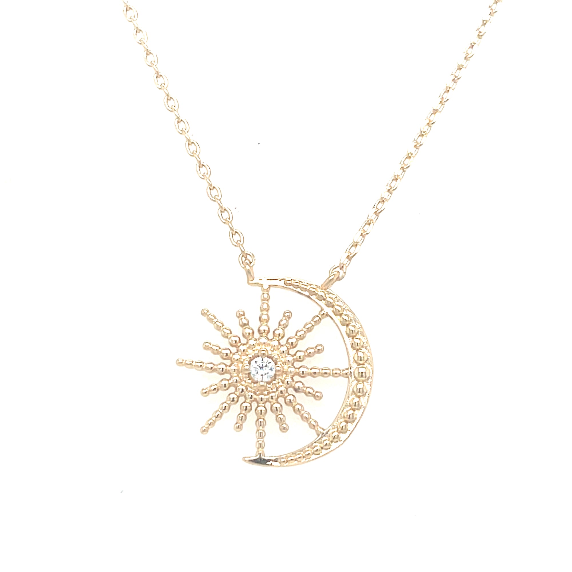 Gold Plated Moon &amp; Star Pendant