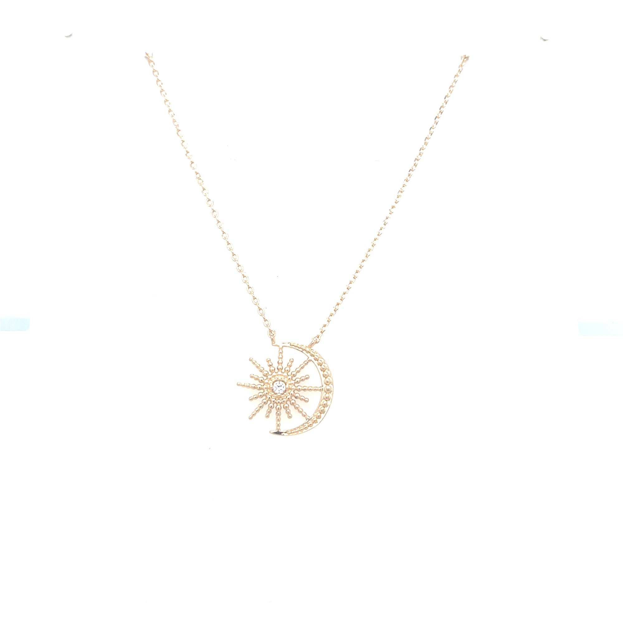Gold Plated Moon &amp; Star Pendant