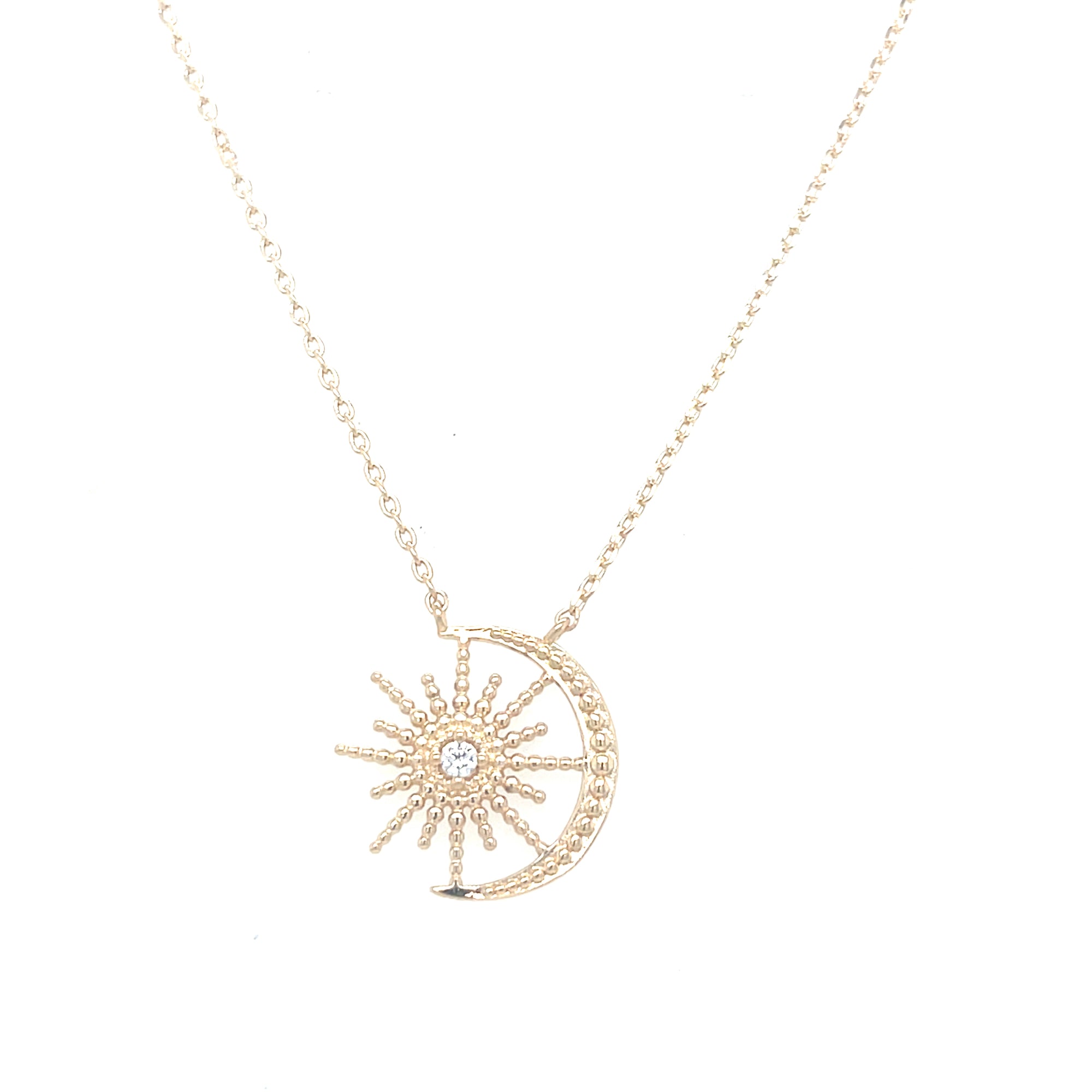 Gold Plated Moon &amp; Star Pendant