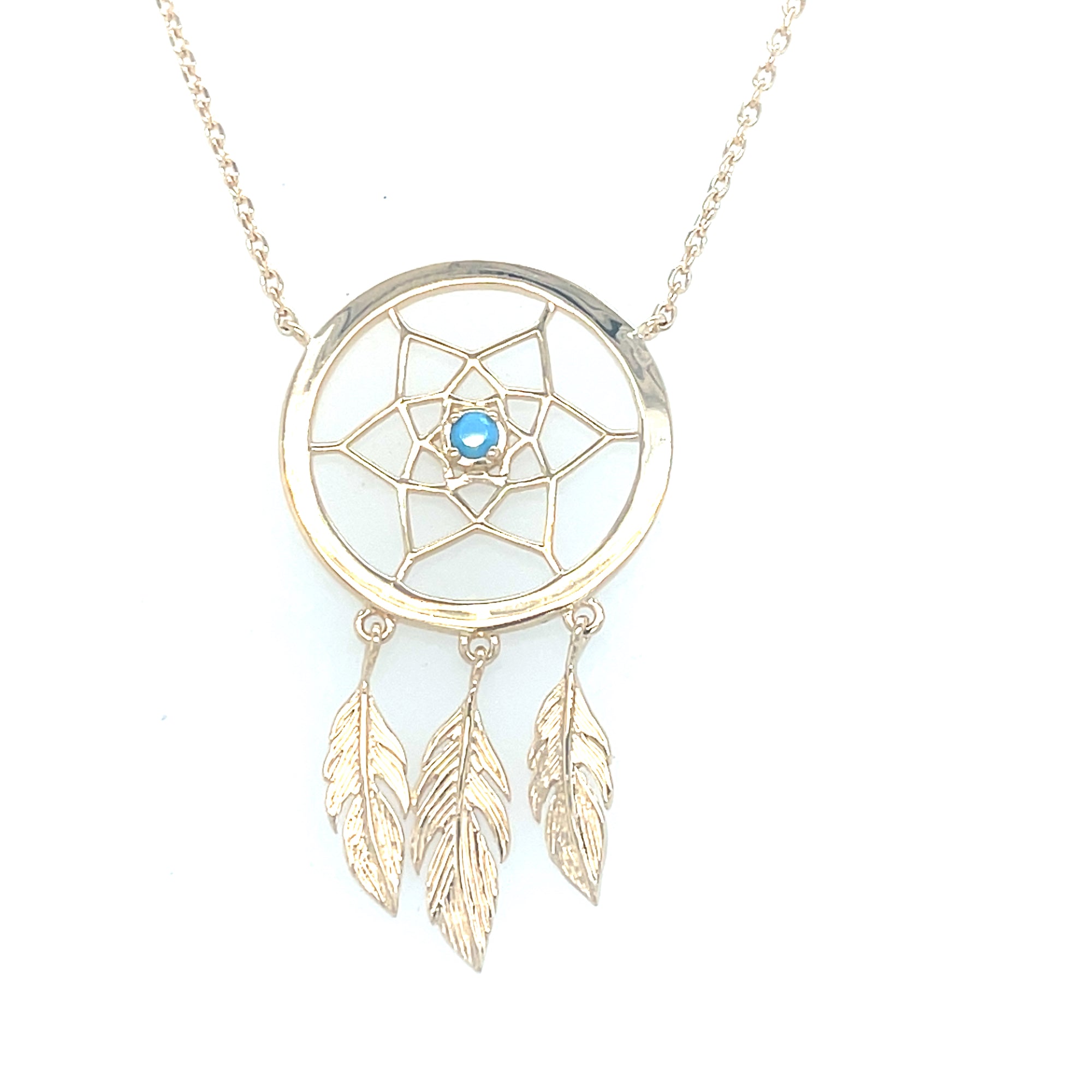 Gold Plated Dream Catcher Pendant