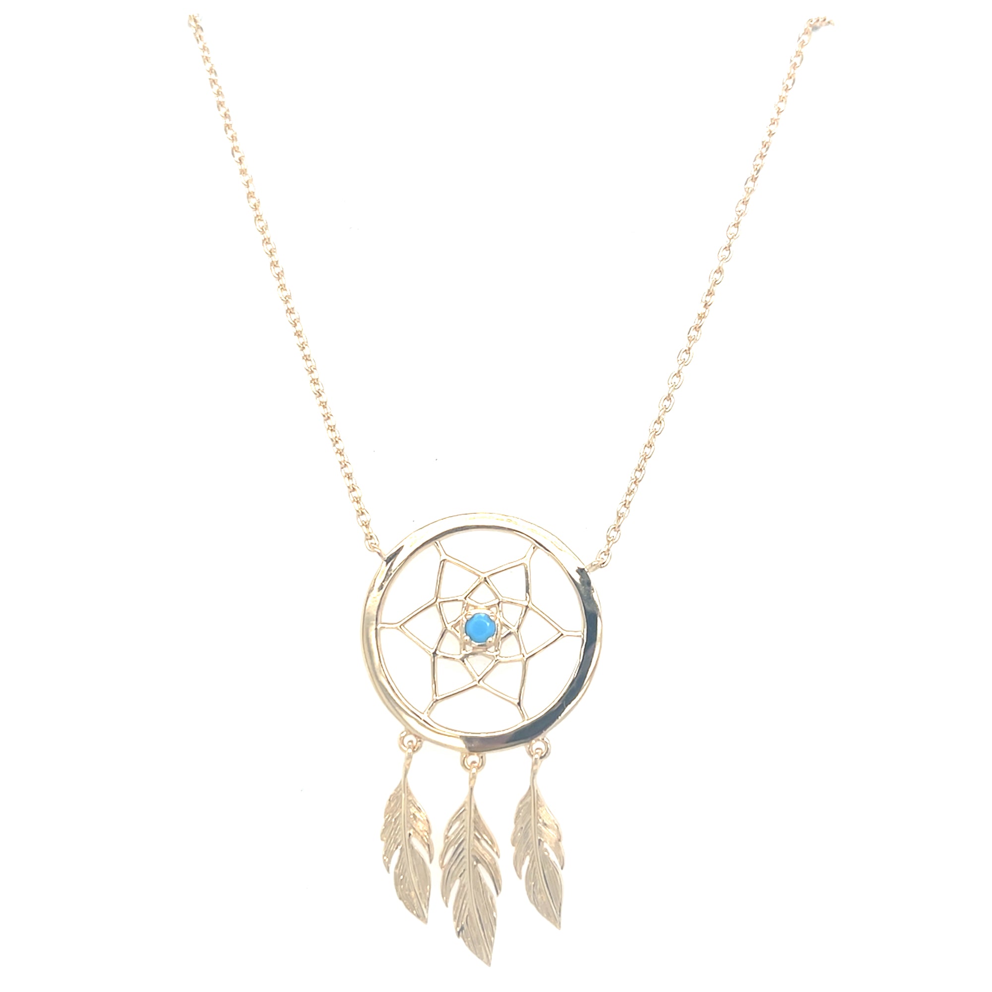 Gold Plated Dream Catcher Pendant