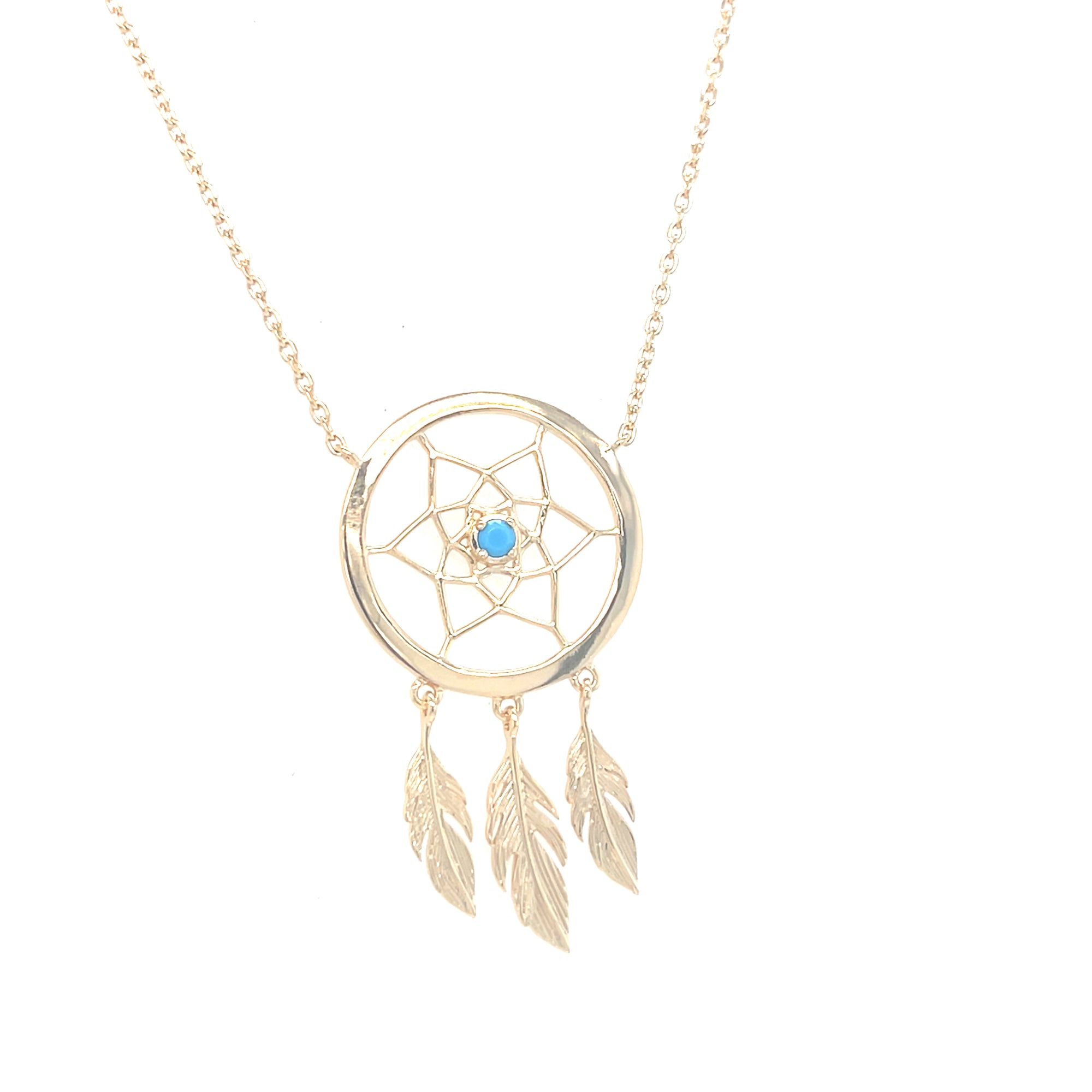 Gold Plated Dream Catcher Pendant