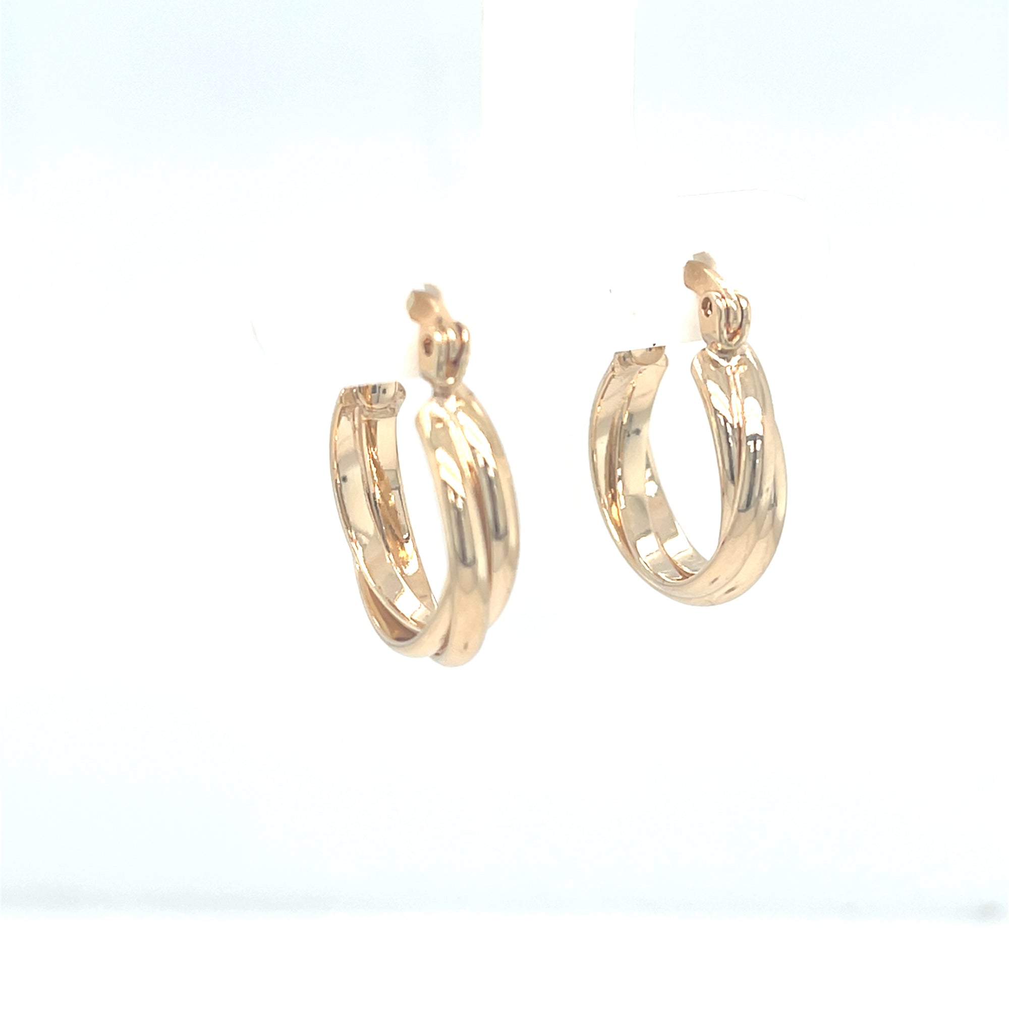 Gold plated twist hoop earrings