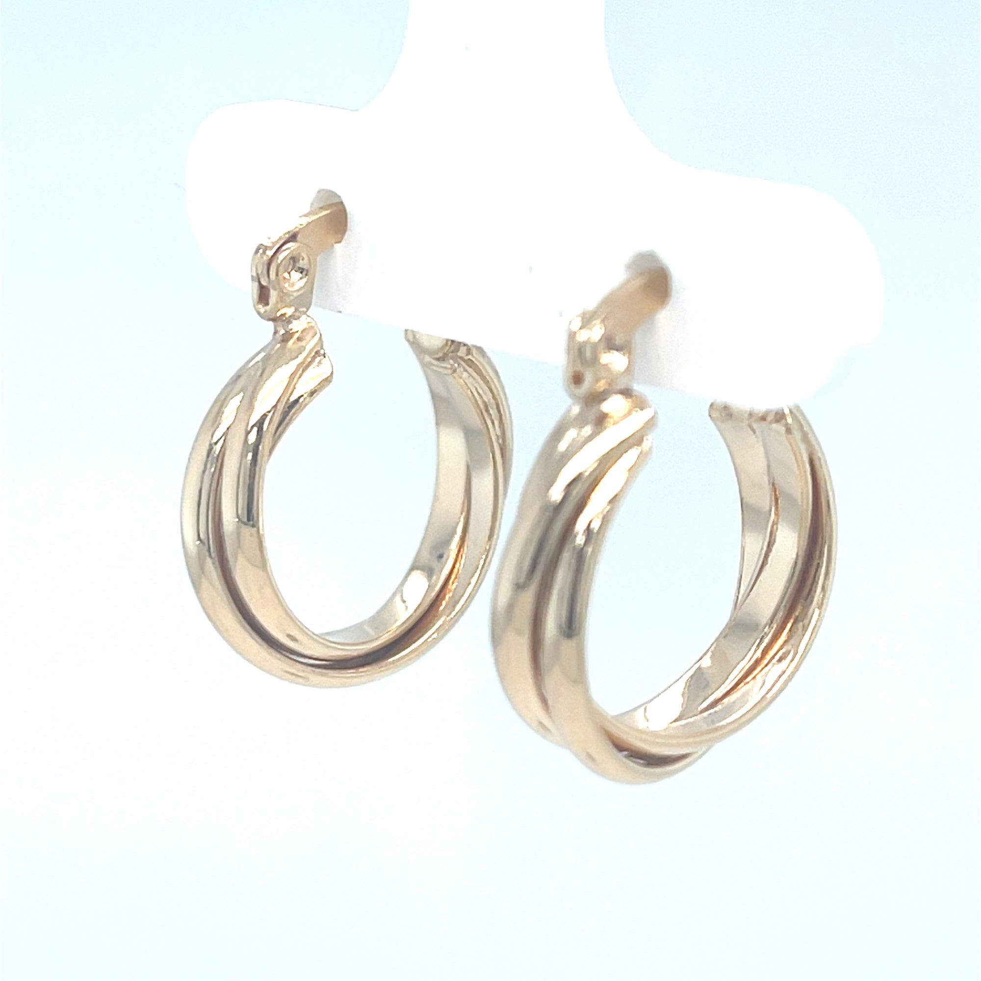 Gold plated twist hoop earrings