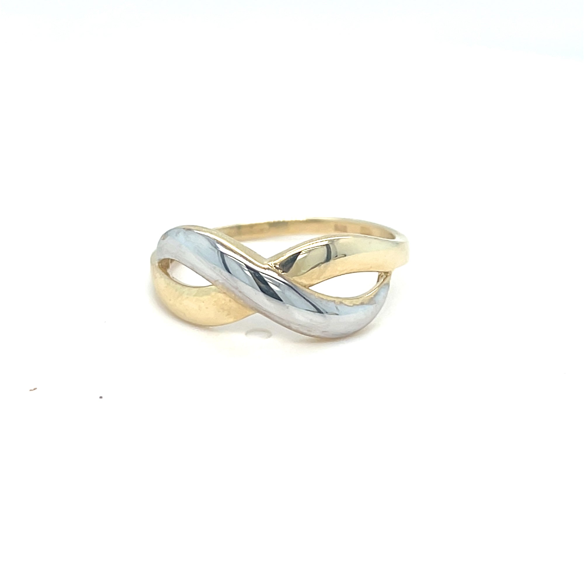 9kt Yellow &amp; White Gold Infinity Ring