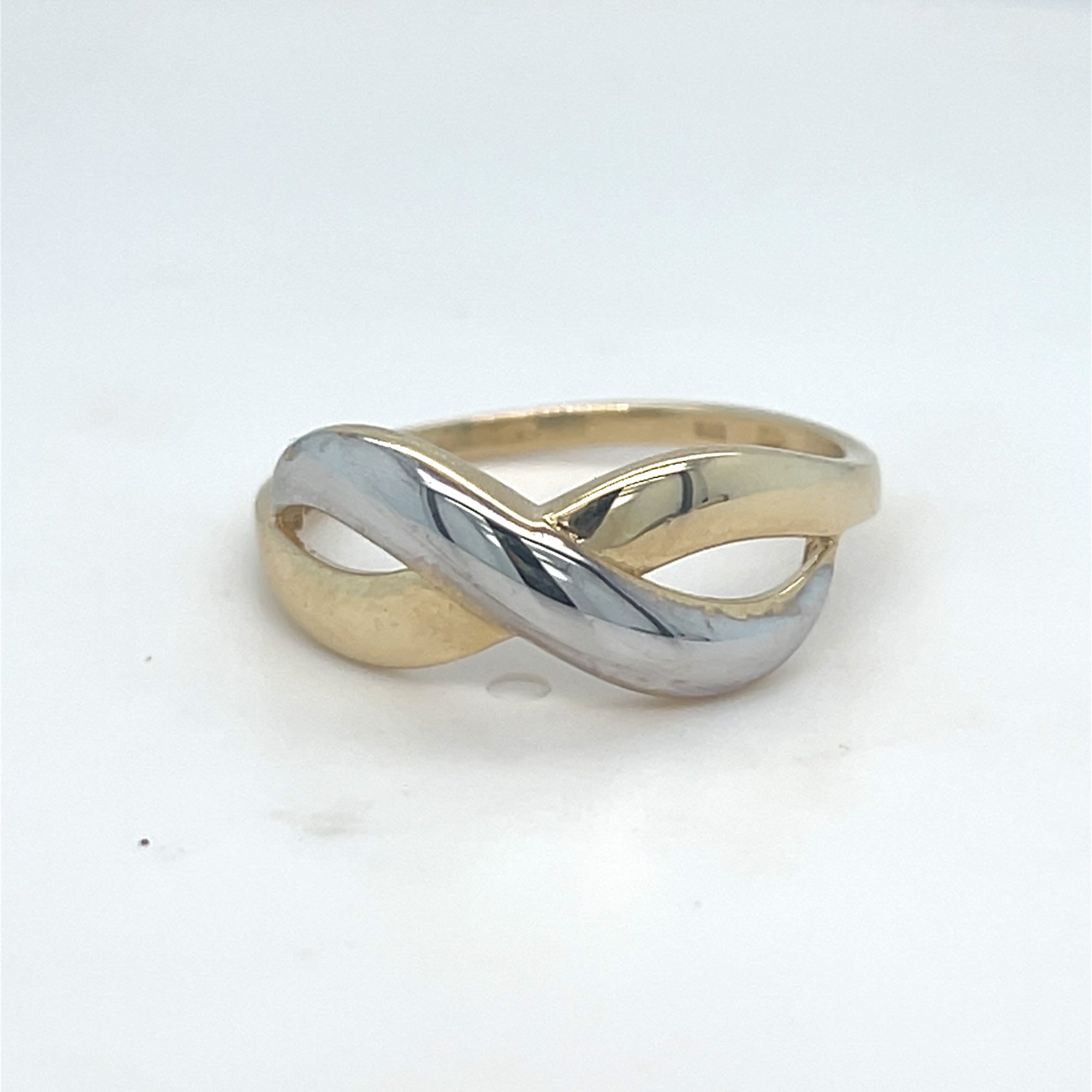 9kt Yellow &amp; White Gold Infinity Ring