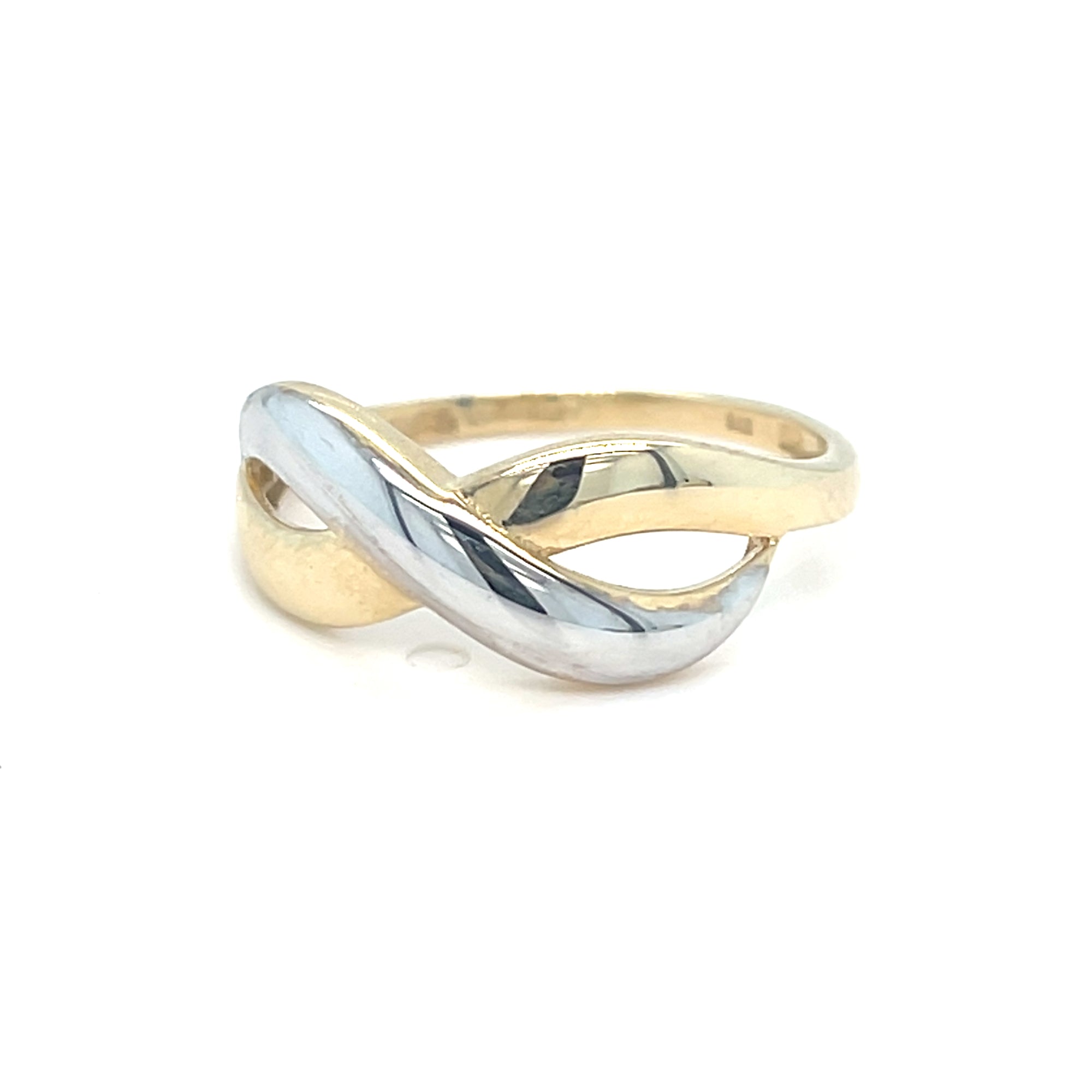 9kt Yellow &amp; White Gold Infinity Ring
