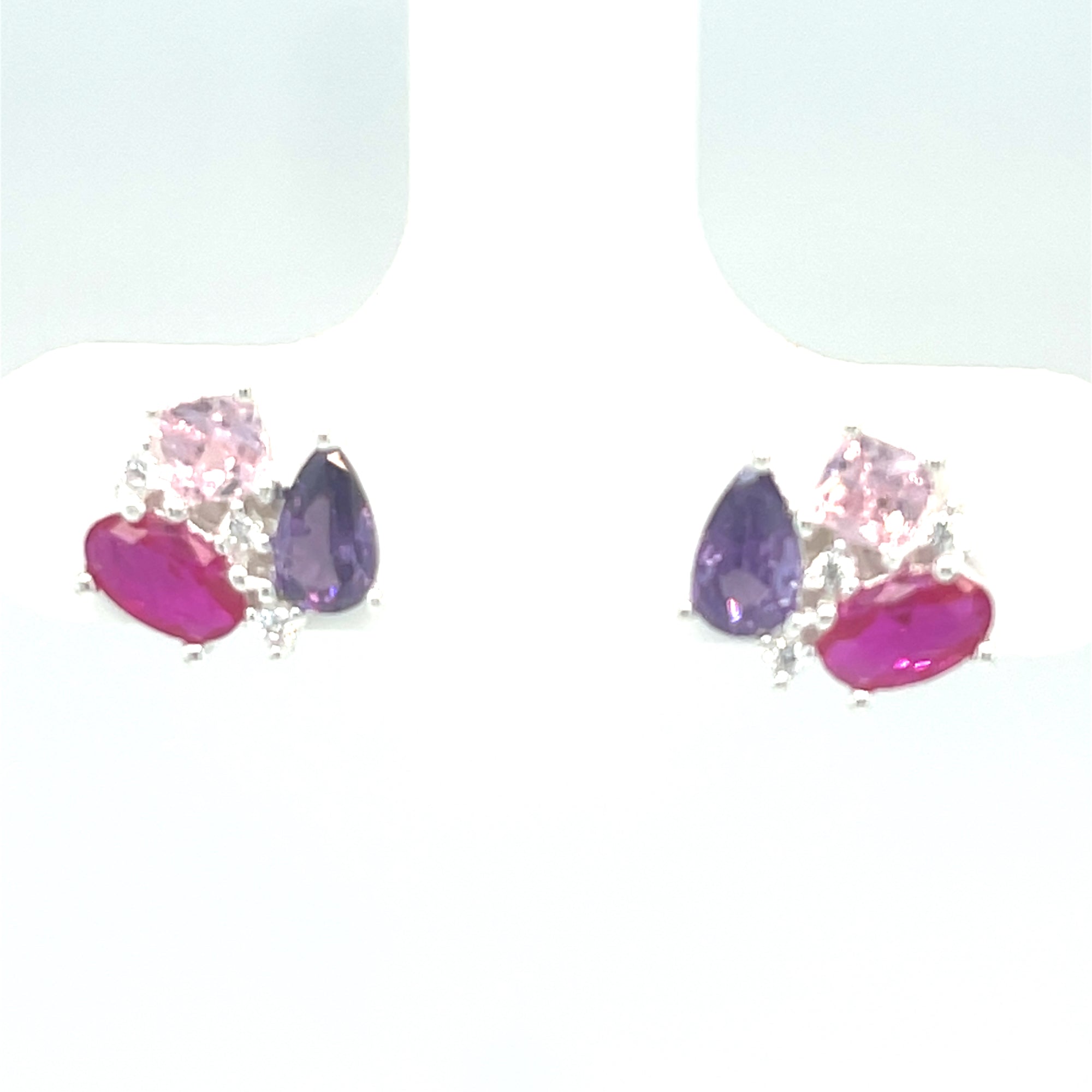 Sterling silver colourful stud earrings