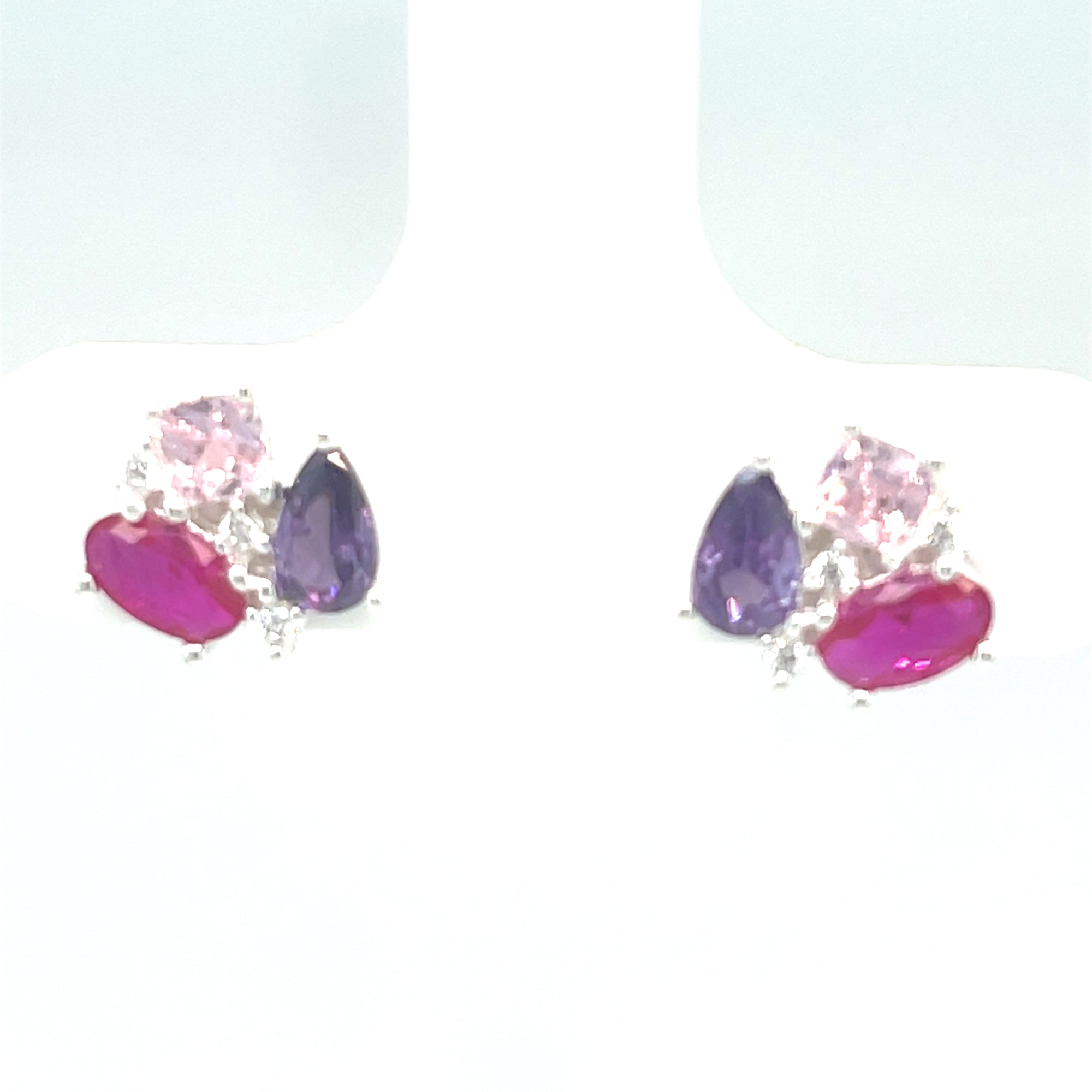 Sterling silver colourful stud earrings