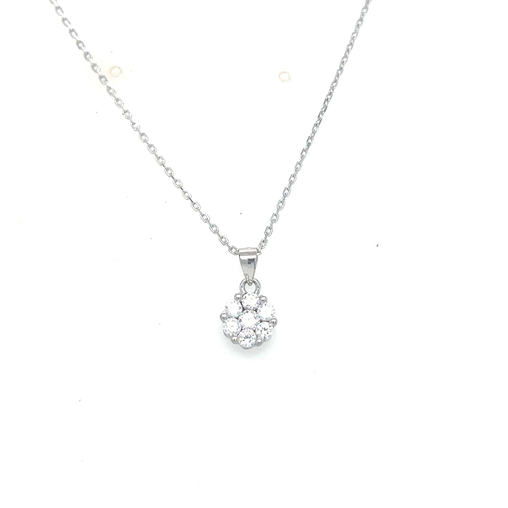 Sterlng silver clear cluster pendant