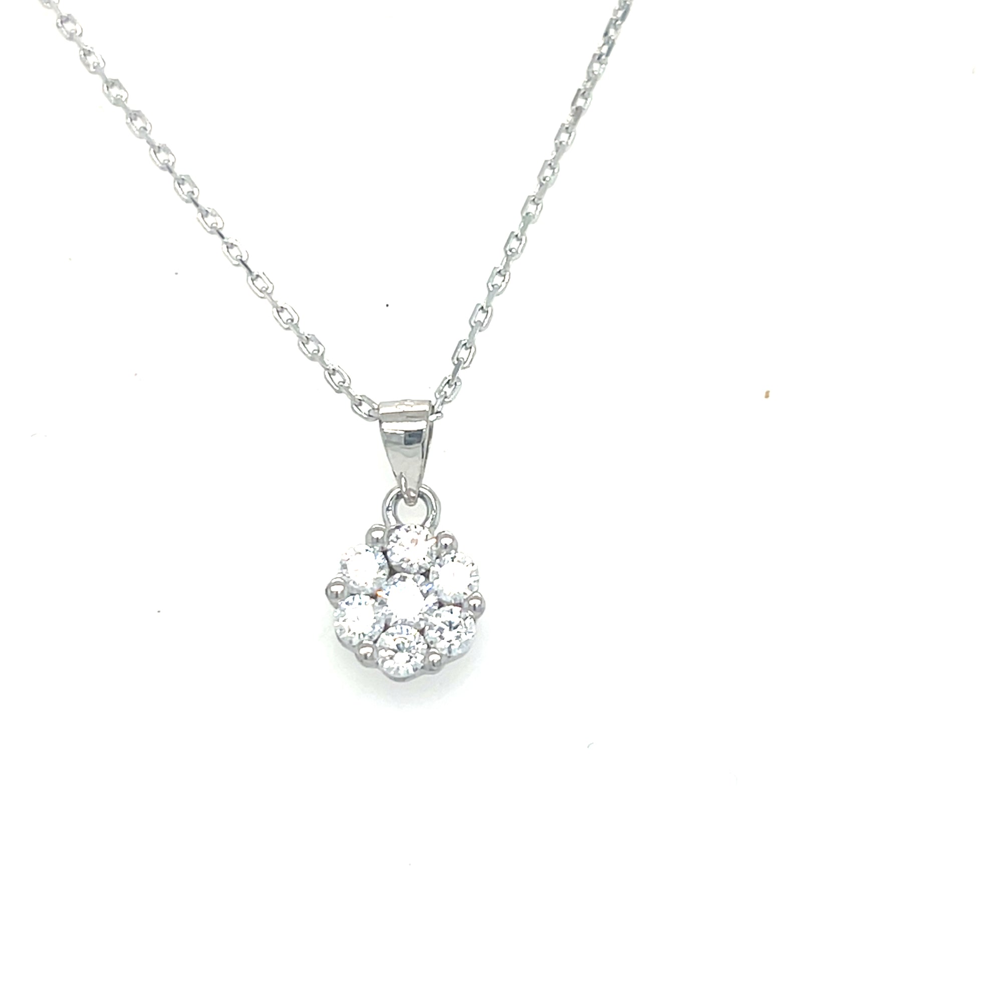 Sterlng silver clear cluster pendant