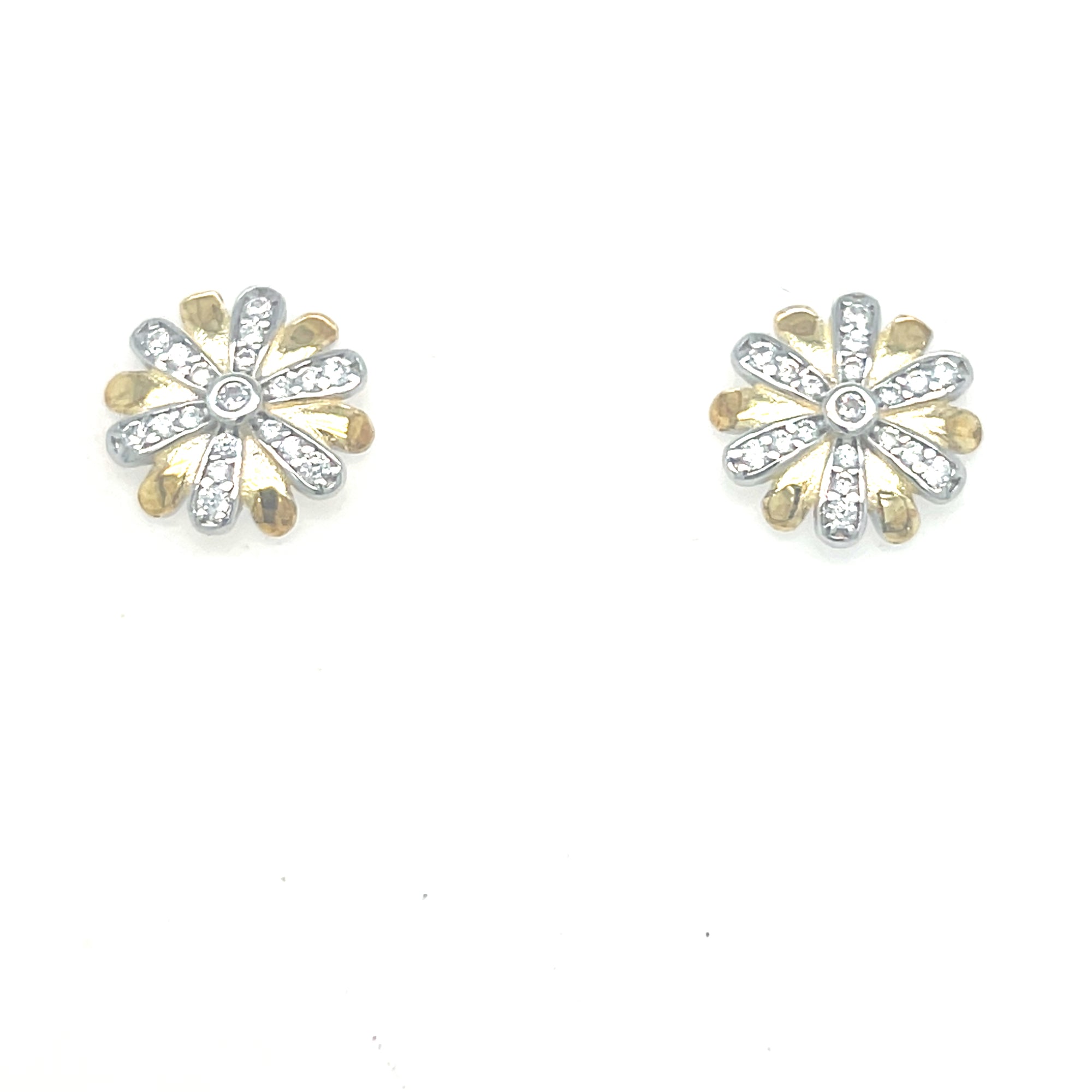Sterling silver two tone earrings