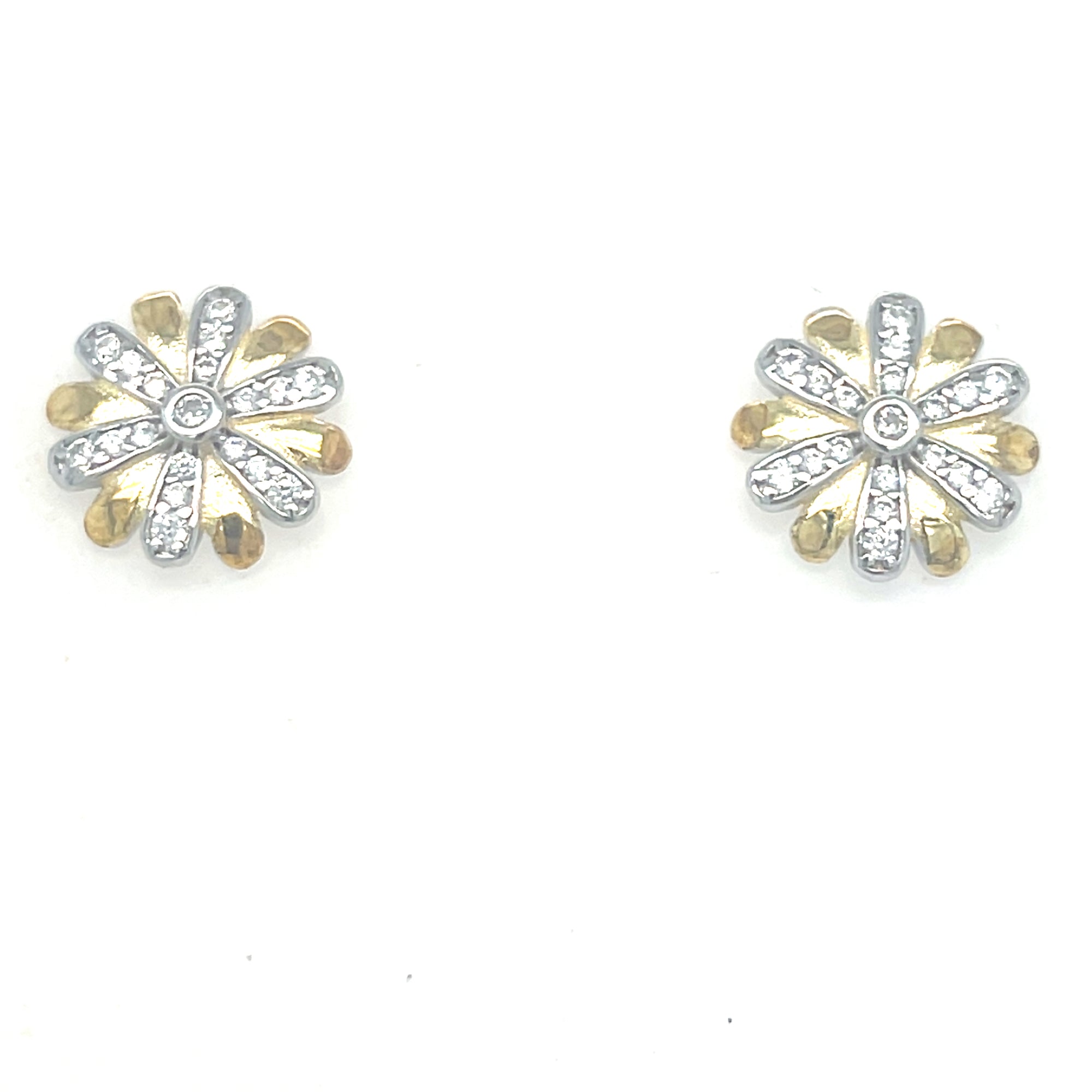 Sterling silver two tone earrings