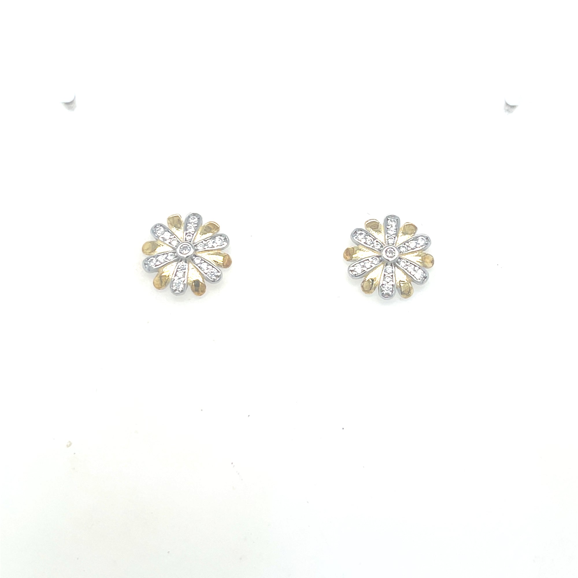 Sterling silver two tone earrings