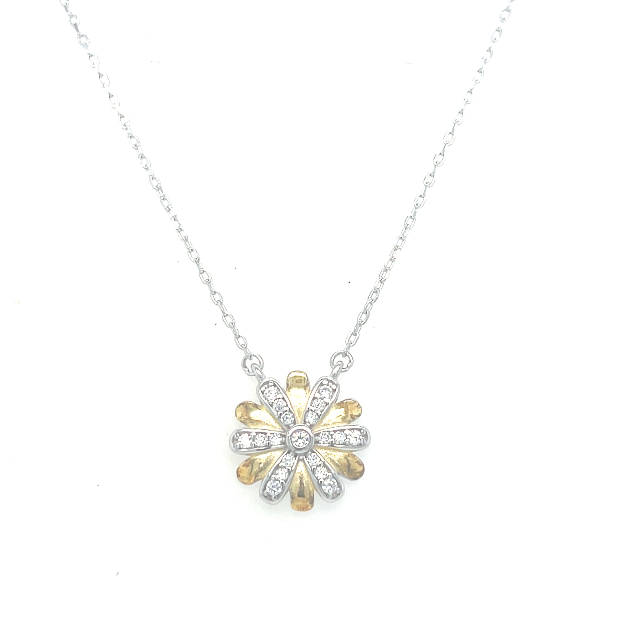 Sterling silver two tone necklace