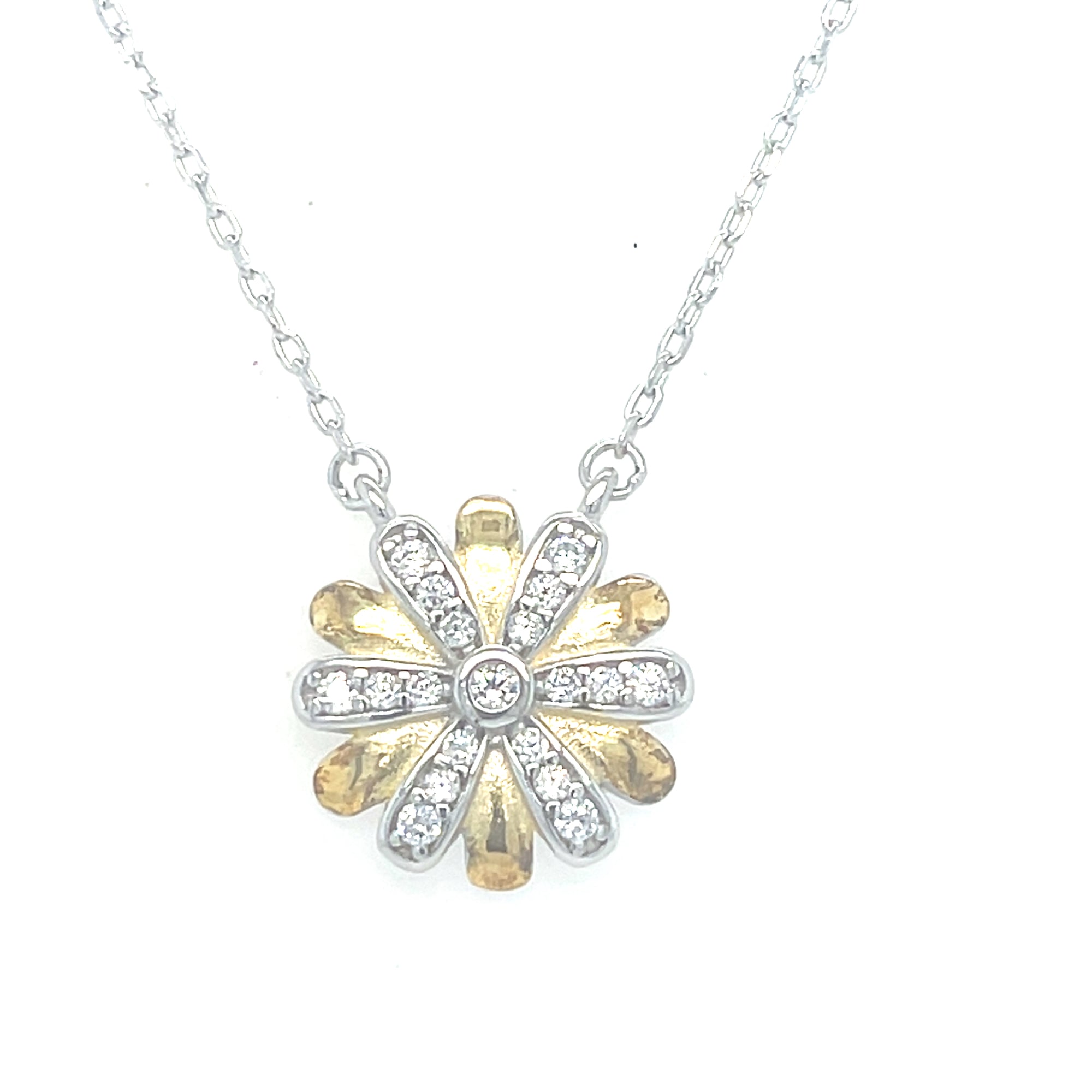 Sterling silver two tone necklace