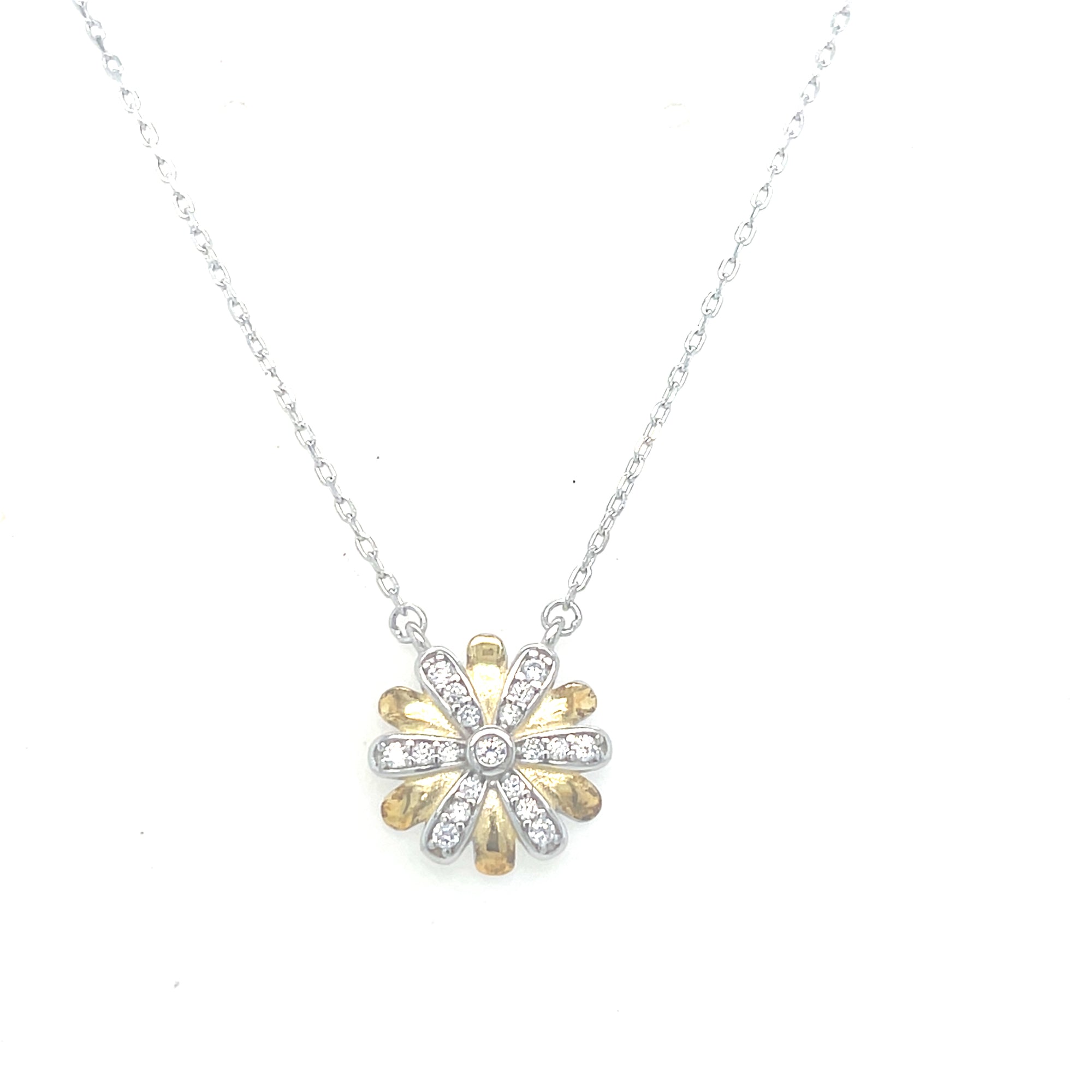 Sterling silver two tone necklace