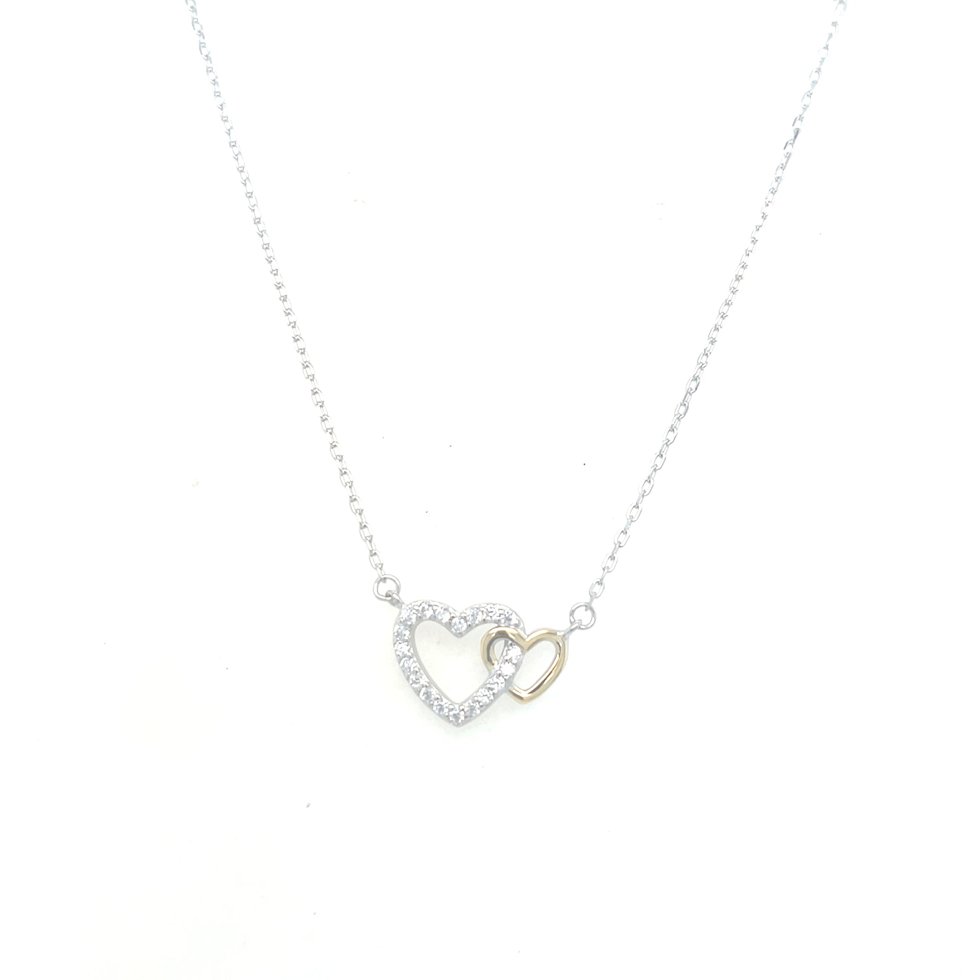 Sterling silver double heart pendant