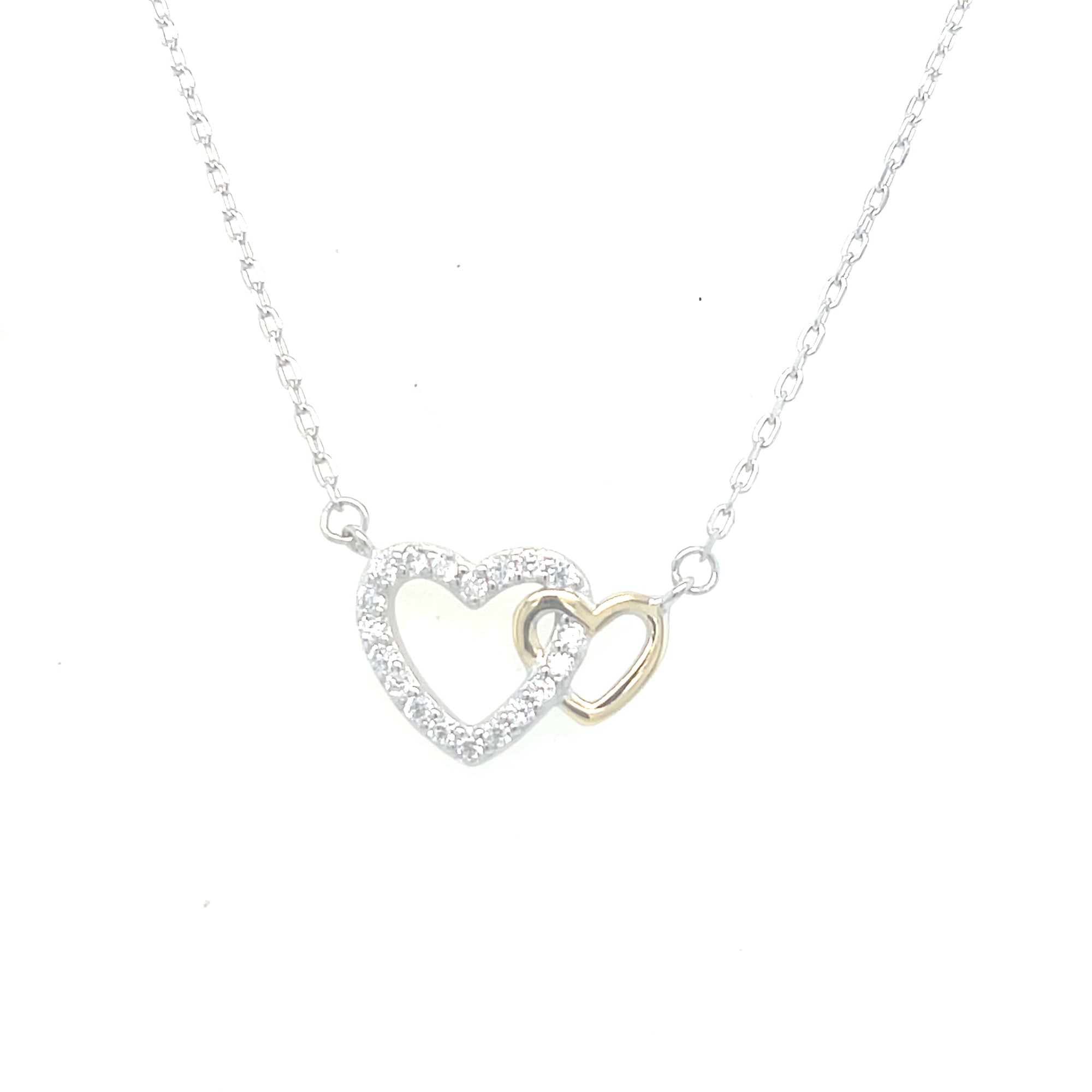 Sterling silver double heart pendant