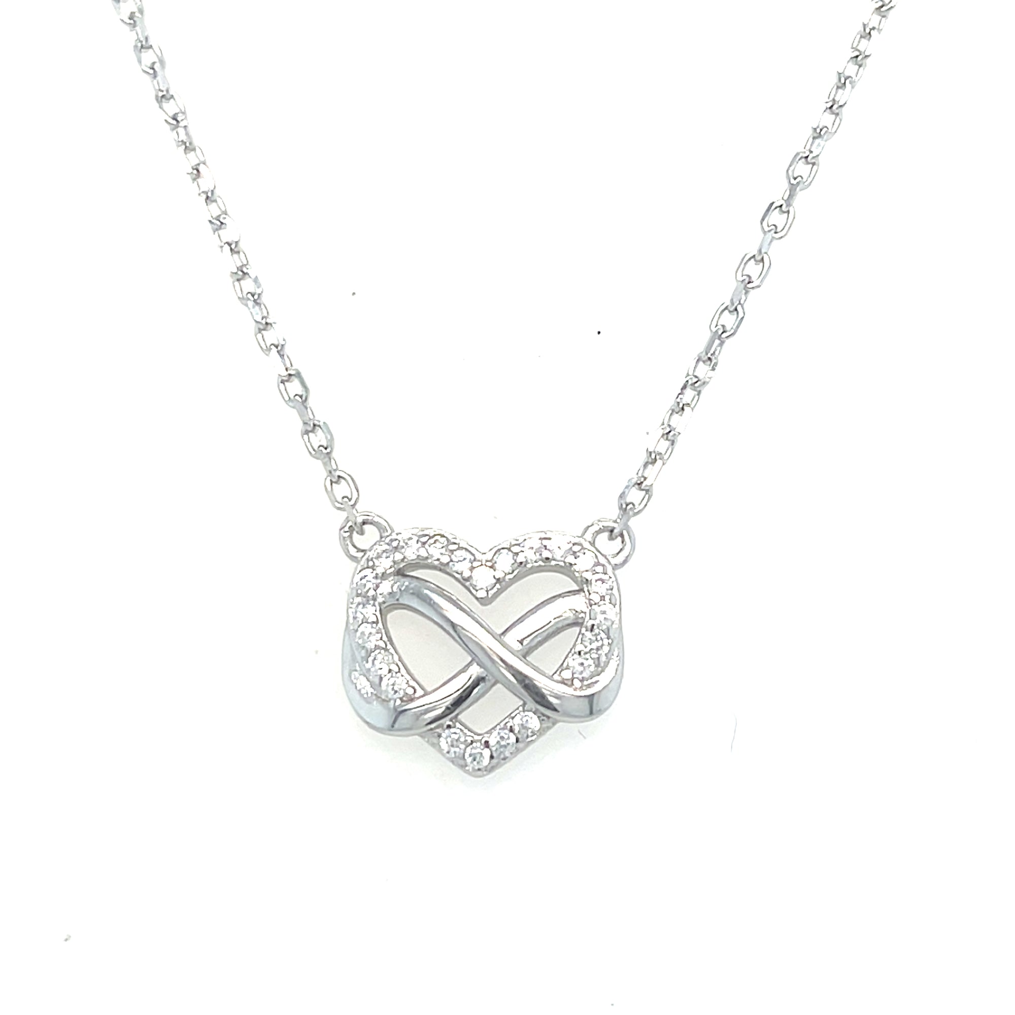 Sterling silver heart &amp; infinity pendant