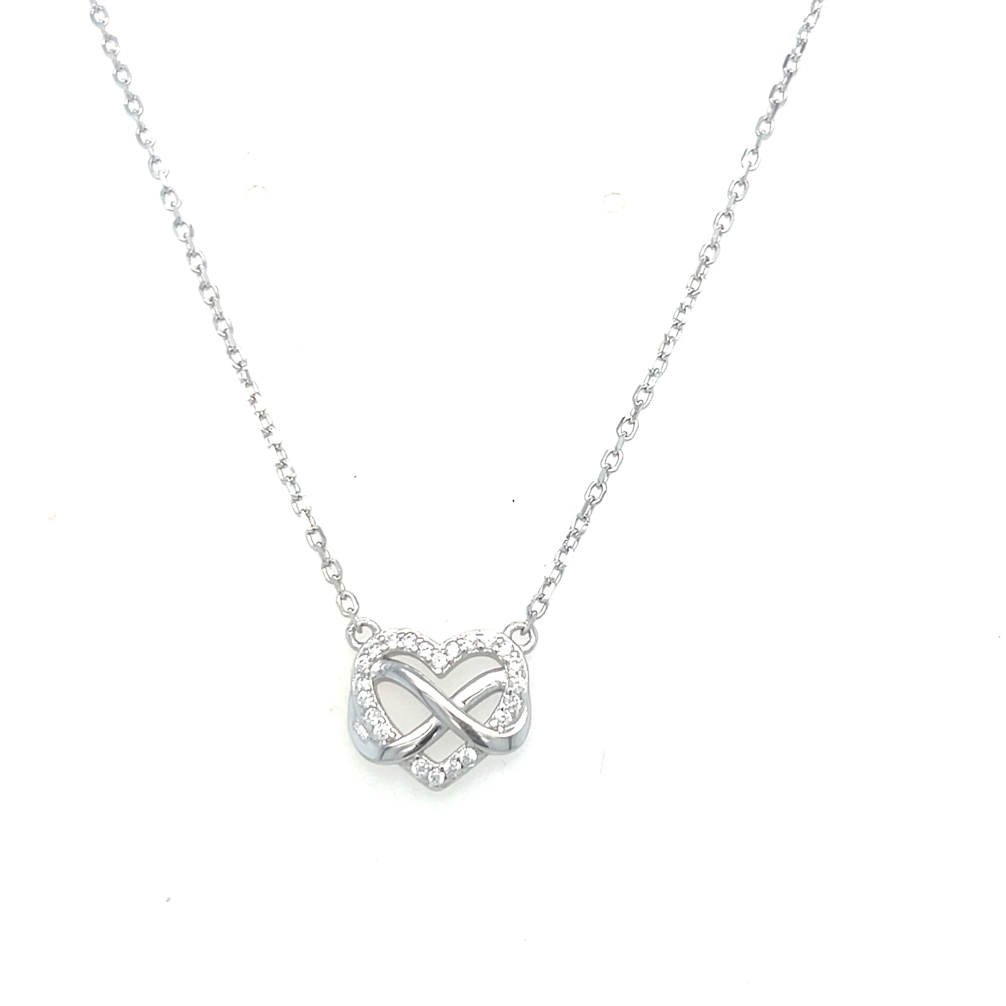 Sterling silver heart &amp; infinity pendant