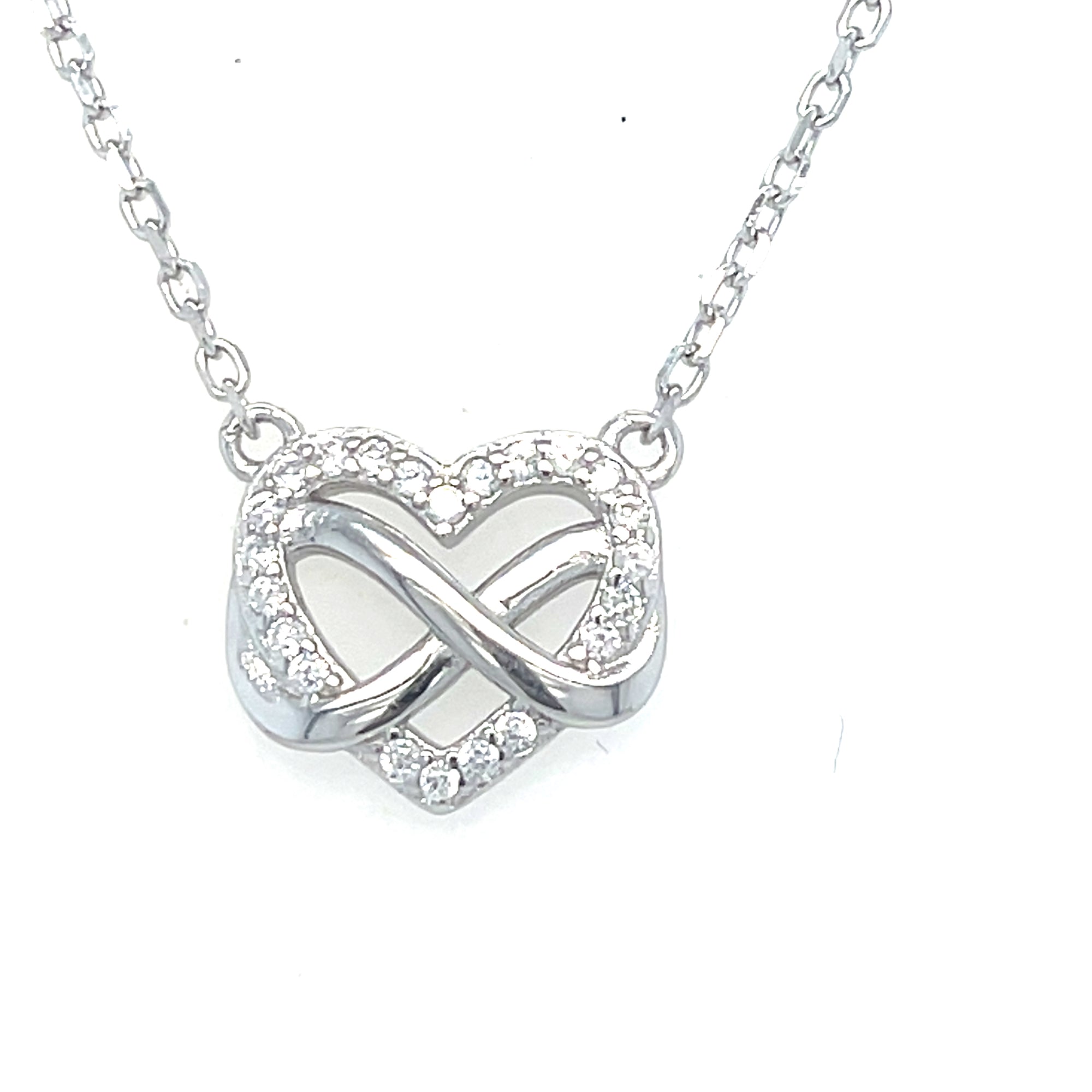 Sterling silver heart &amp; infinity pendant