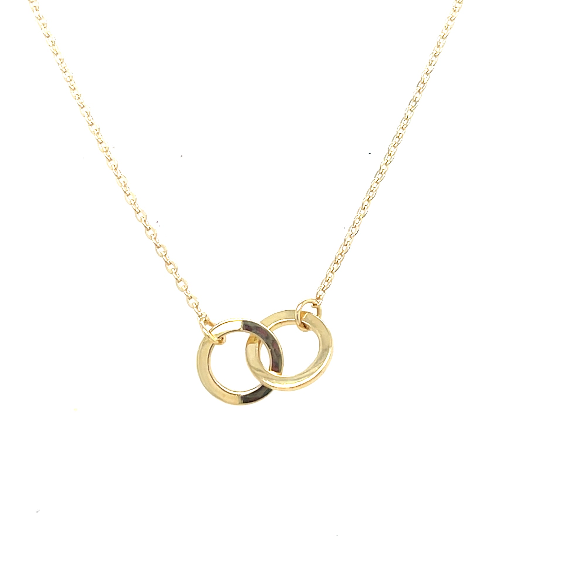 9kt Gold Small Interlocking Ring Necklace