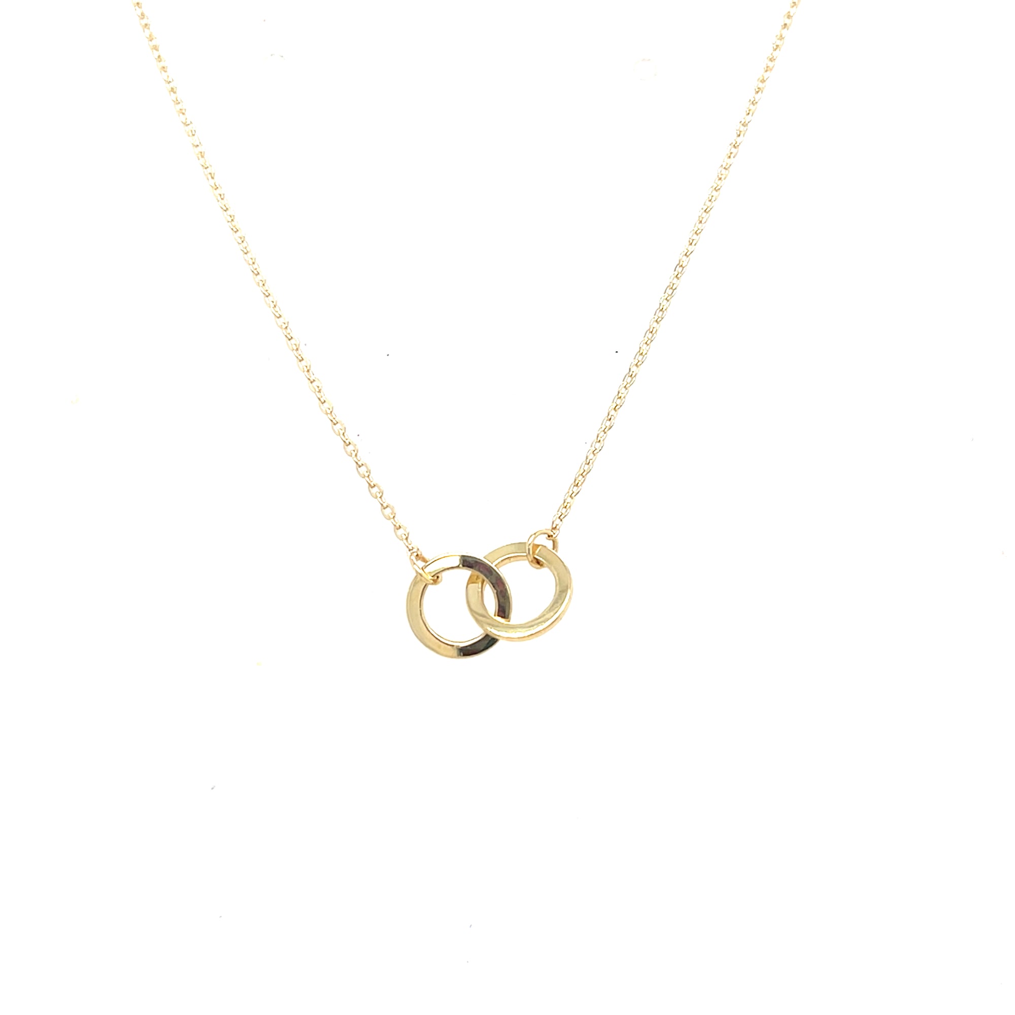 9kt Gold Small Interlocking Ring Necklace